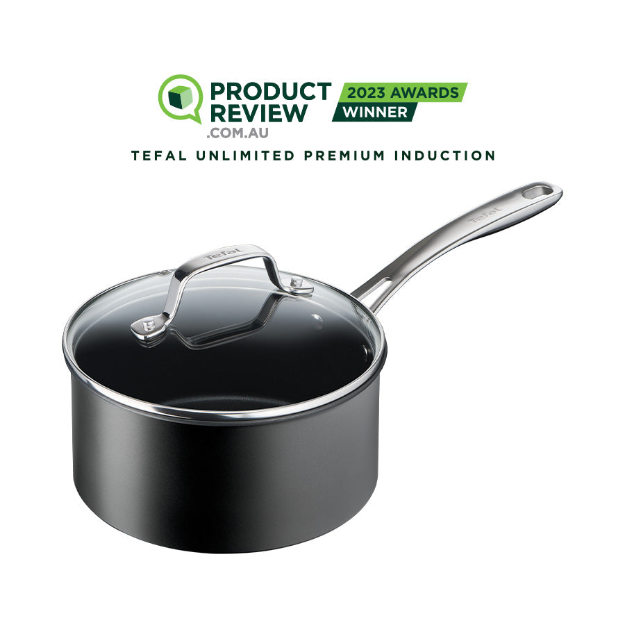 Tefal Unlimited Premium Non Stick Induction Saucepan 18cm with Lid - Perfect for Cooking, Frying & Simmering on Induction Cooktops