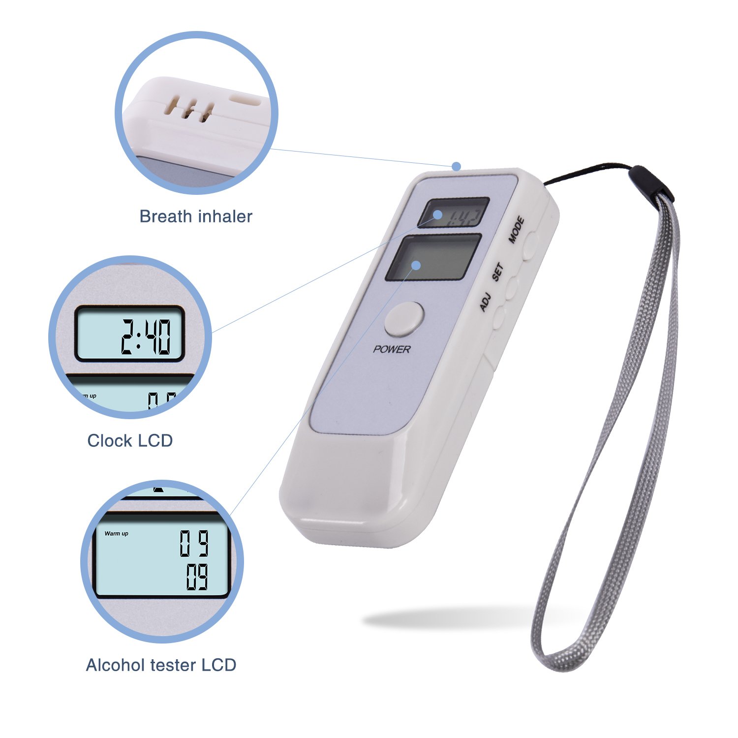 Professional Digital Breathalyzer - Portable Alcohol Tester with LCD Screen & High Accuracy - Perfect for Home, Office, and Personal Safety Use
