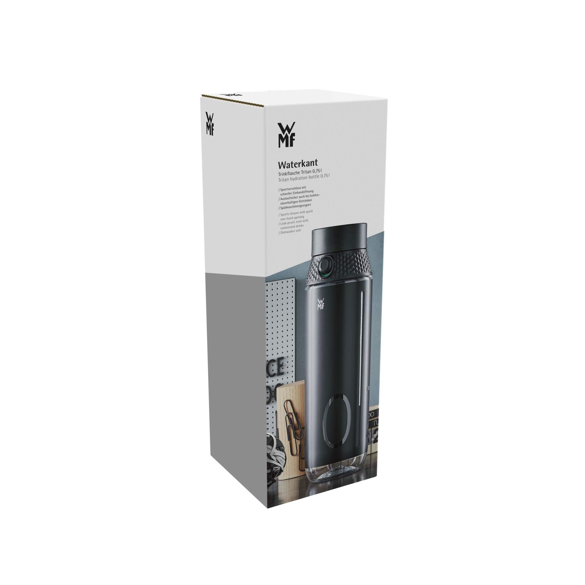 WMF Waterkant Sports Water Bottle 750ml - BPA-Free, Shatterproof & Leak-Proof, One-Hand Opening for Carbonated Drinks - Perfect for Gym, Hiking, Running & Outdoor Activities