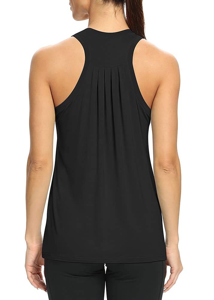 Women's High Neck Racerback Workout Tank Top - Loose Fit Athletic Yoga Shirt for Gym, Running & Fitness | Mippo Activewear