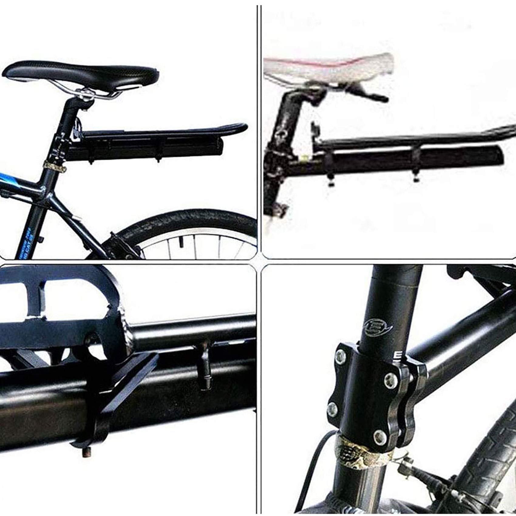 Adjustable Bike Cargo Rear Rack - Retractable Bicycle Luggage Carrier for Mountain/Road Bikes - Heavy Duty Black Bike Rack for Commuting, Touring & Outdoor Adventures