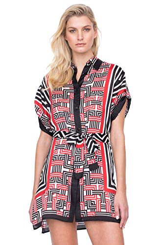 Gottex Women's Standard Shirtdress Swimsuit Cover Up - Lightweight Beach Dress for Pool, Vacation & Summer Outfits
