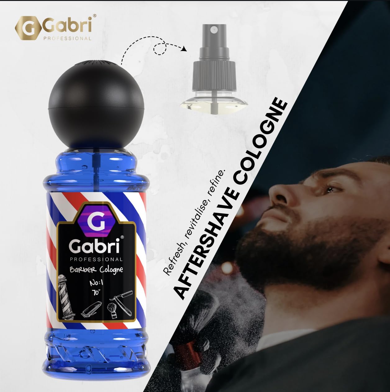 Gabri Men's Cologne 250ml - Eau De Toilette & Aftershave Spray with Ginger, Tangerine & Oleander | Fresh Spicy Fragrance for Men | Perfect for Daily Wear, Office & Date Nights