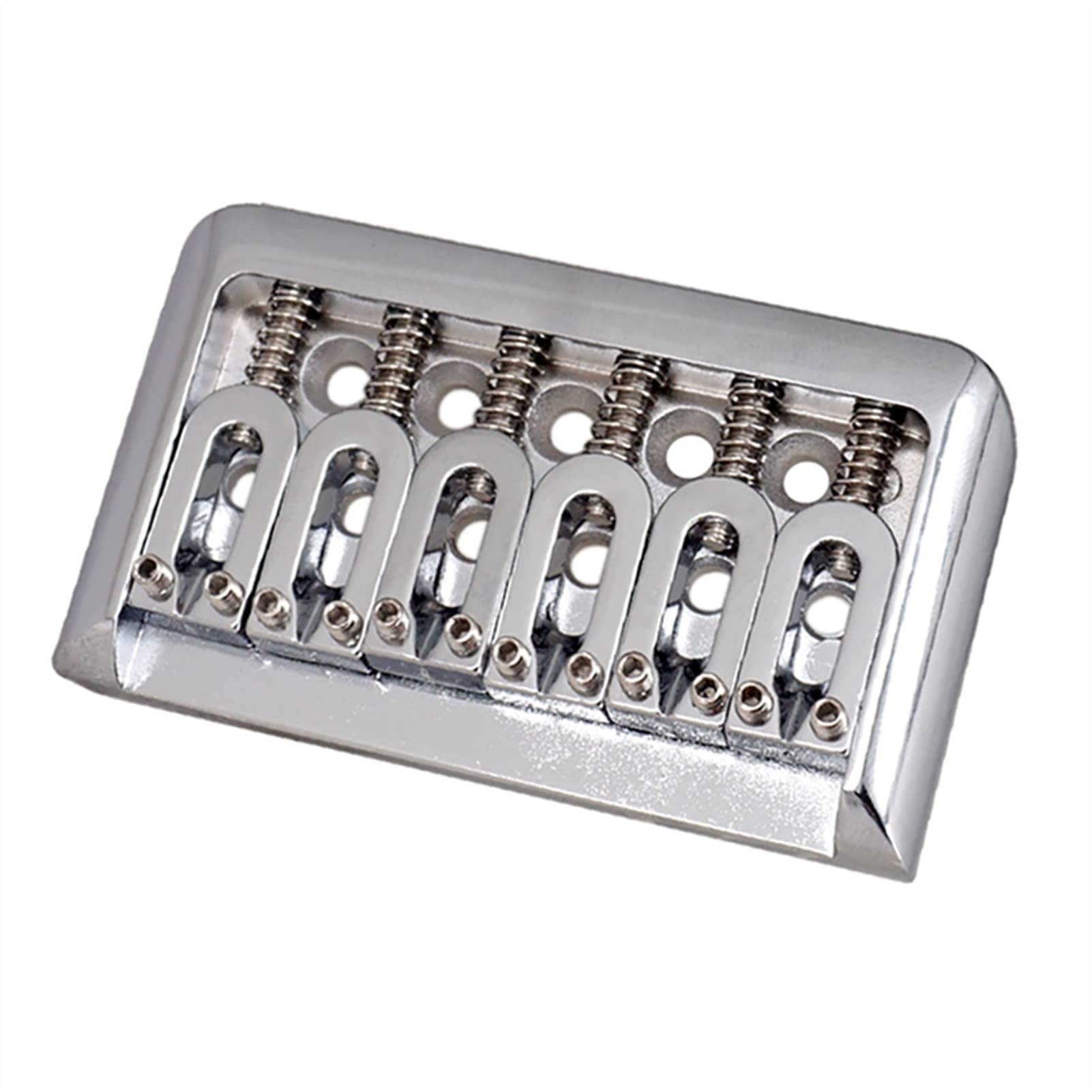 6 String Fixed Electric Guitar Bridge - Zinc Alloy String Saddle for Electric Guitar (Silver) | Perfect for Guitar Repair, Replacement & DIY Projects