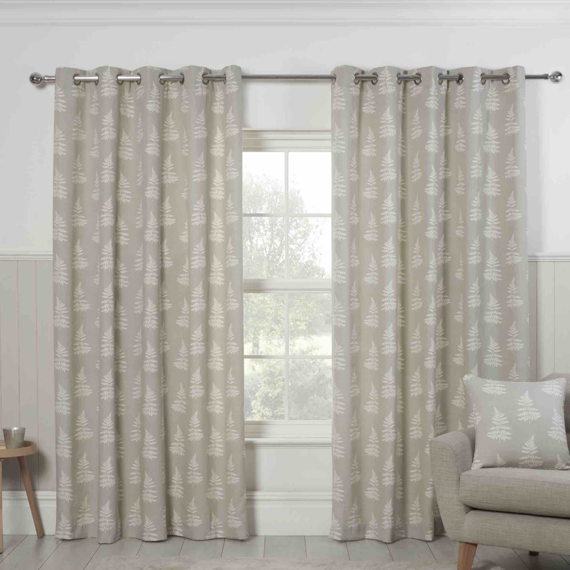 Sundour Esher Eyelet Curtains - Light Grey Blackout Window Drapes for Living Room & Bedroom - Thermal Insulated Room Darkening Curtain Panels with Grommets