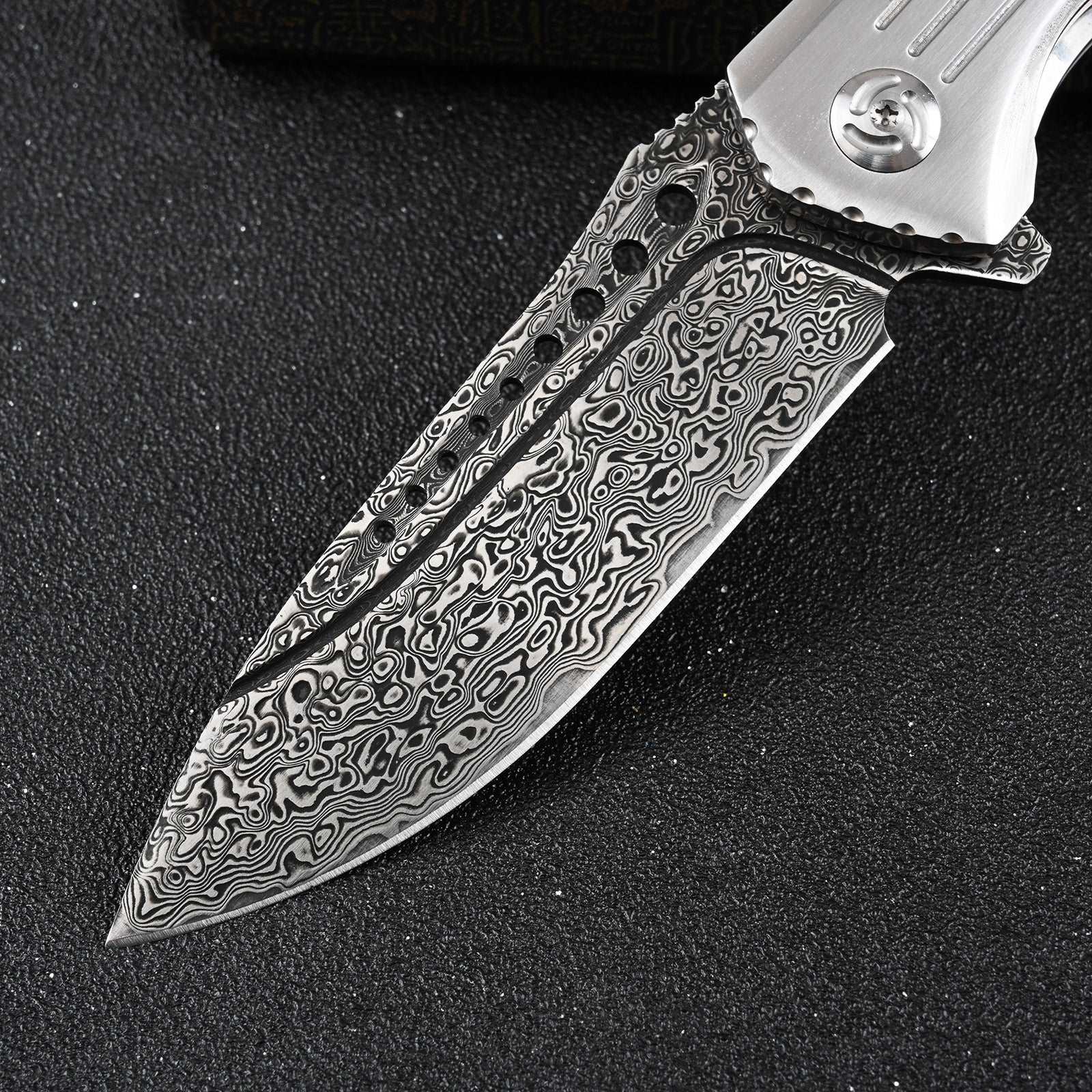 Premium Japanese Pocket Knife - VG-10 Damascus Steel Blade with Exotic Red Sandalwood Handle, Clip & Leather Sheath | Perfect for Camping, Hiking & Everyday Carry (EDC)