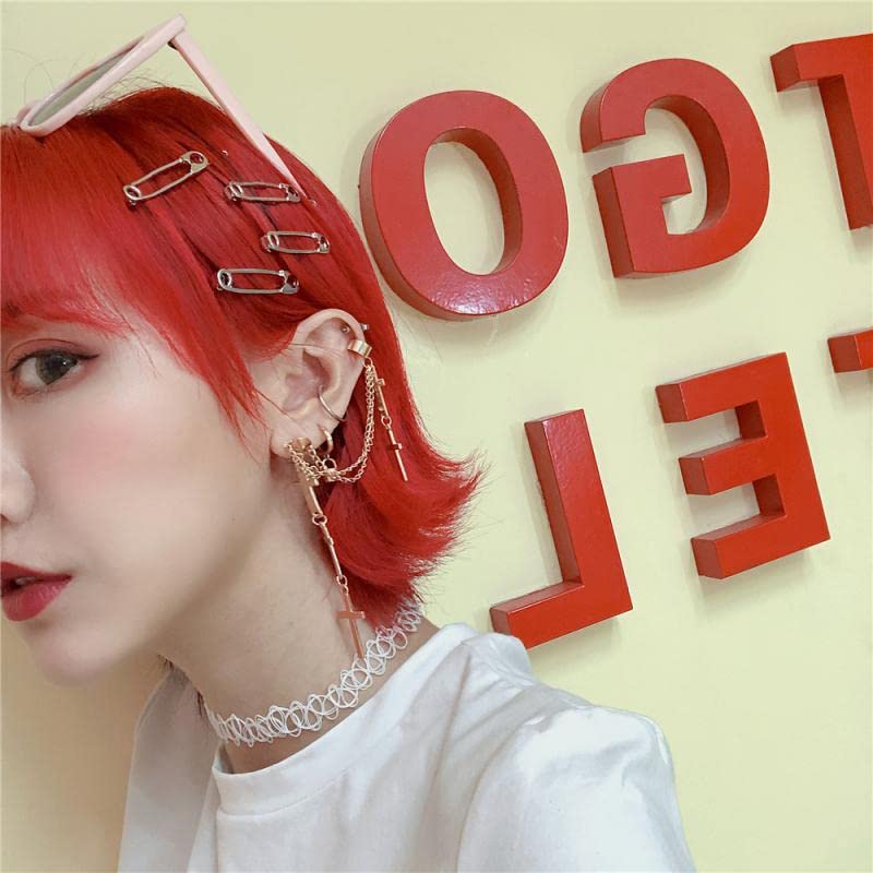 Goth Hair Clips 12 Pack - Fairycore Gothic Headwear for Alternative Style