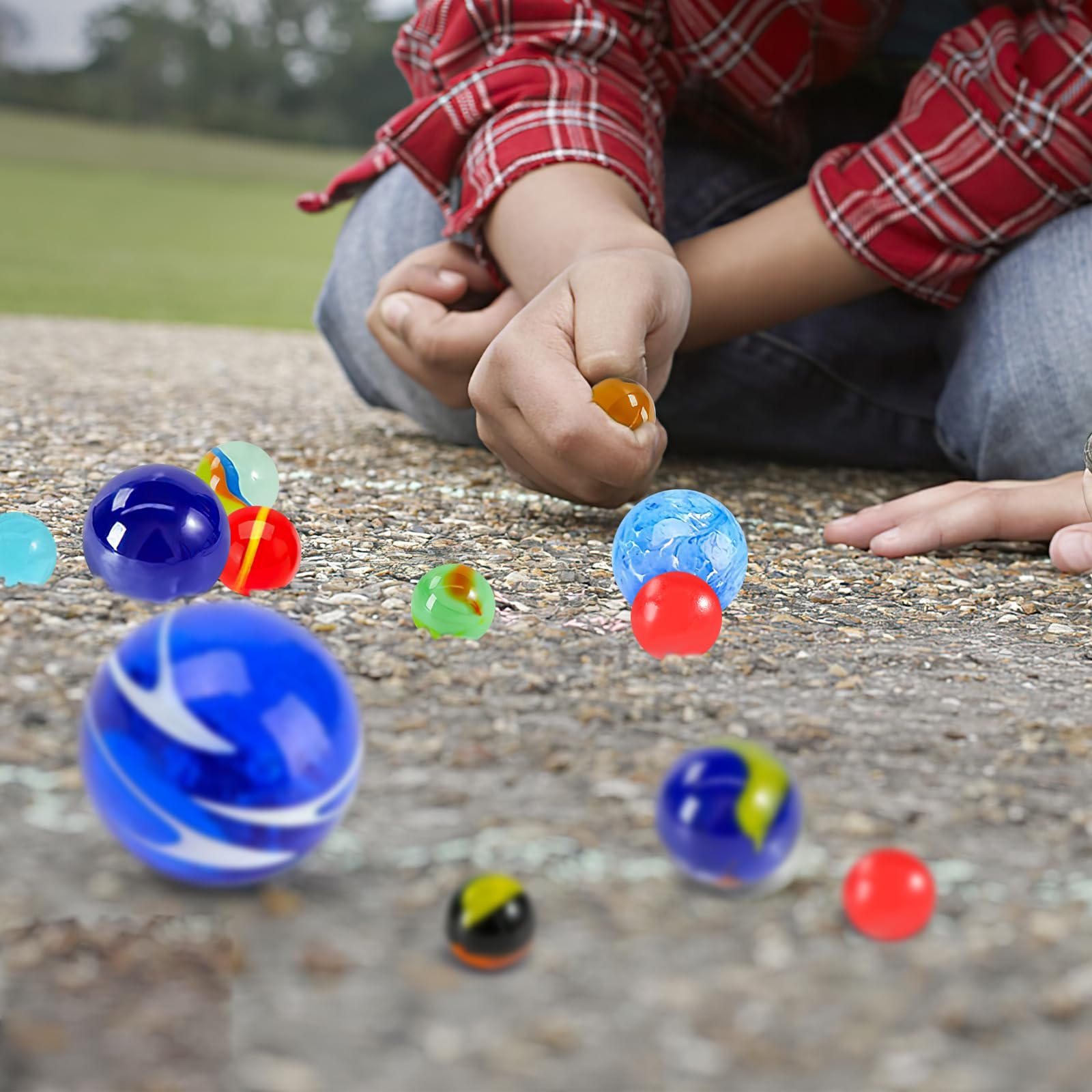 Shindel 85PCS Glass Marbles for Kids - Assorted Sizes for Classic Marble Games, Educational Toys & Stress Relief - Perfect Gift for Children's Birthday & Family Game Night