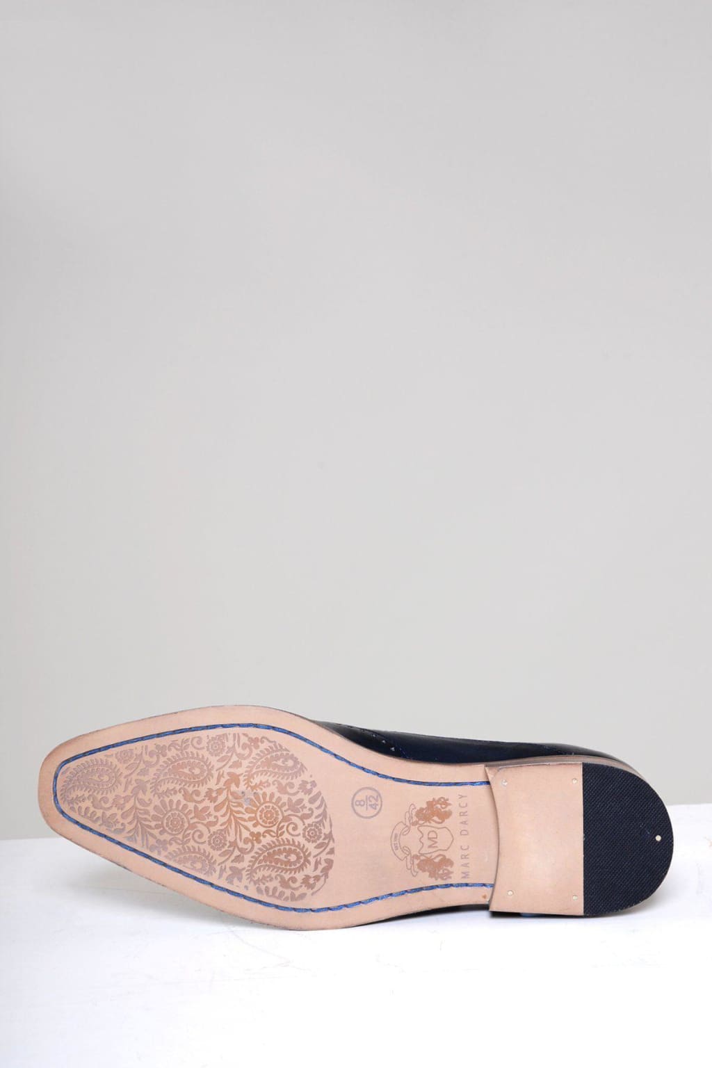 Marc Darcy Carson Navy Wingtip Oxford Brogue Shoes for Men - Classic Dress Shoes for Business, Formal & Wedding Occasions