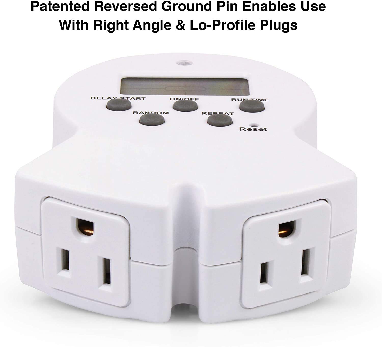 Clear Power Indoor Timer - 2 Pack Digital Outlet Timer with Grounded Plug for Clamp Lights, Grow Lights & Aquariums | Perfect for Home, Office & Greenhouse Use (Model DCIT-00022P-DC)