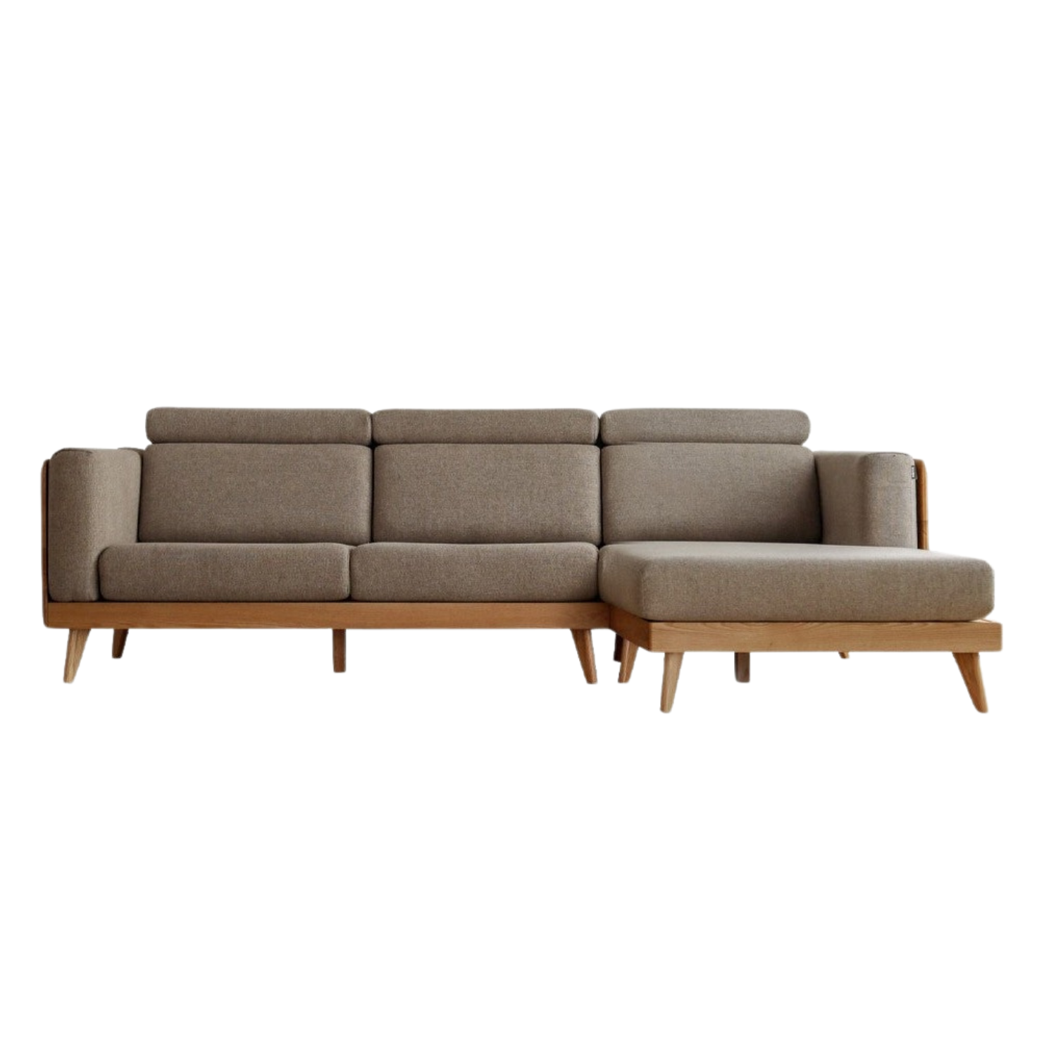Oak & Ash Solid Wood Modern Fabric Sofa - Contemporary Living Room Furniture for Comfortable Lounging & Stylish Home Decor