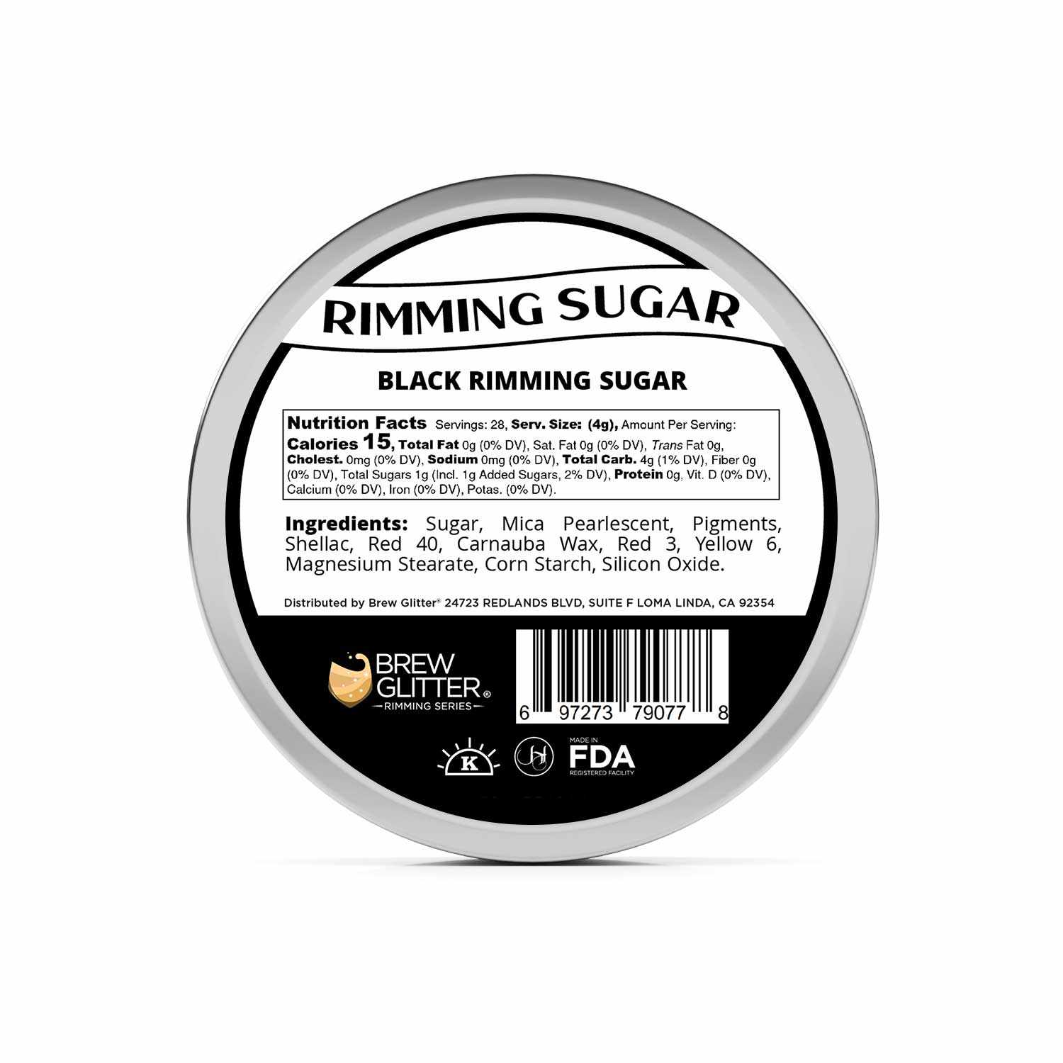 Organic Black Rimming Sugar - Premium Natural Sweetener for Baking, Coffee & Cocktails | Perfect for Desserts, Drinks & Gourmet Recipes