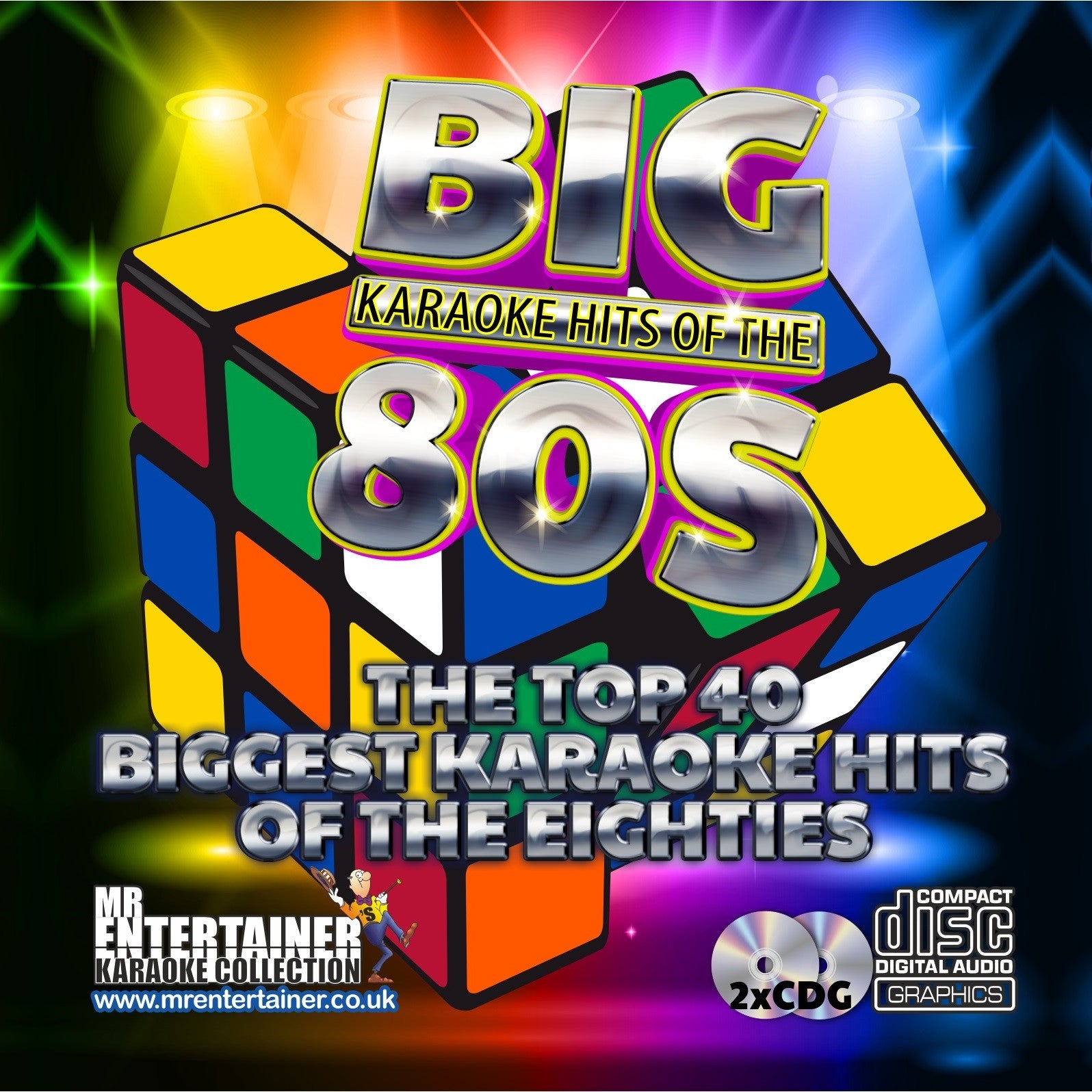 Mr Entertainer Big Karaoke Hits of the 80's - 80s Music Karaoke Machine with Microphone - Perfect for Parties, Family Gatherings & Home Entertainment