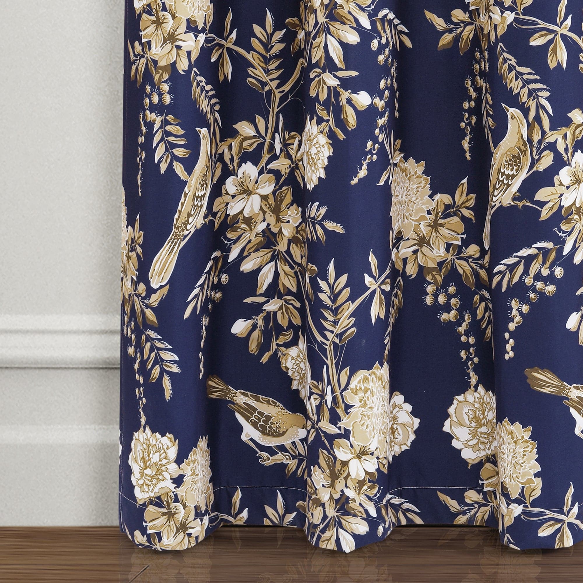 Farmhouse Style Blackout Curtains with Bird & Flower Design - Thermal Insulated Grommet Window Panels for Living Room & Bedroom - Noise Reducing & Energy Saving Home Decor