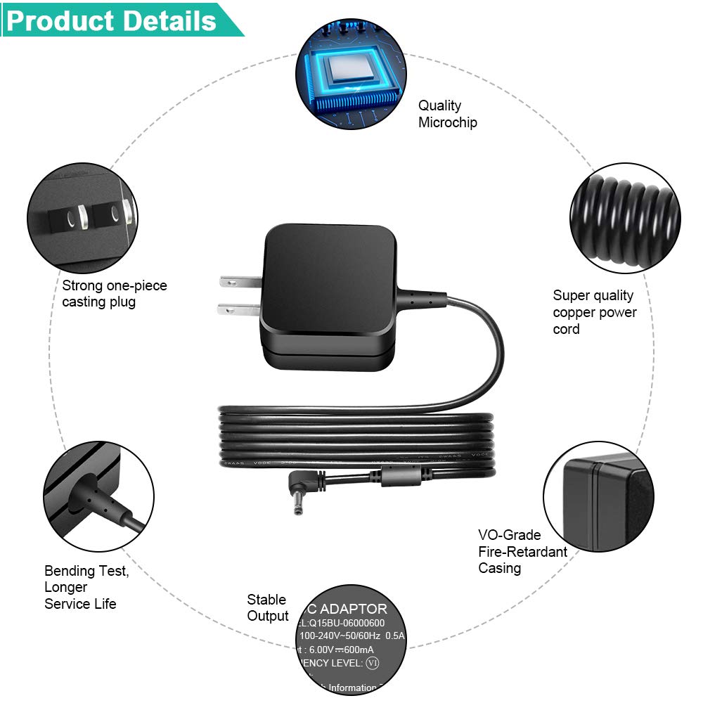 Original HKY AC/DC Adapter for Hello Baby HB24 HB32 HB32RX Baby Monitor Charger - Replacement Power Cord for GPX PC308B PC332B PC108B PC800 PC800B PC101B Portable CD Players - Perfect for Home Nursery & Travel Use