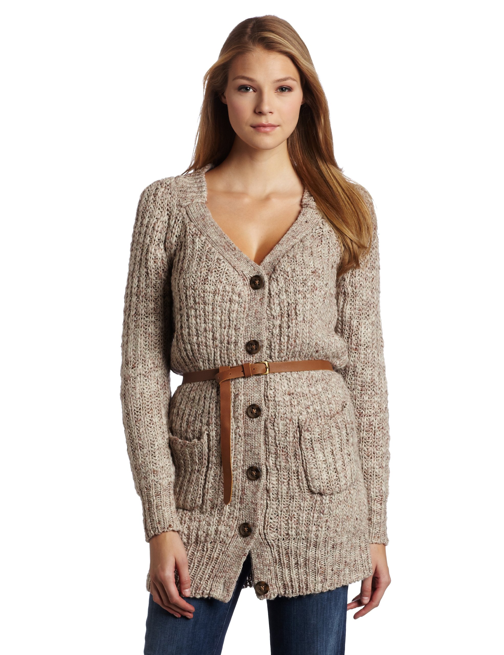 Women's Long Melange Slub Knit Cardigan - Soft & Cozy Open Front Sweater for Fall & Winter | Perfect for Casual Outfits, Office Wear & Layering