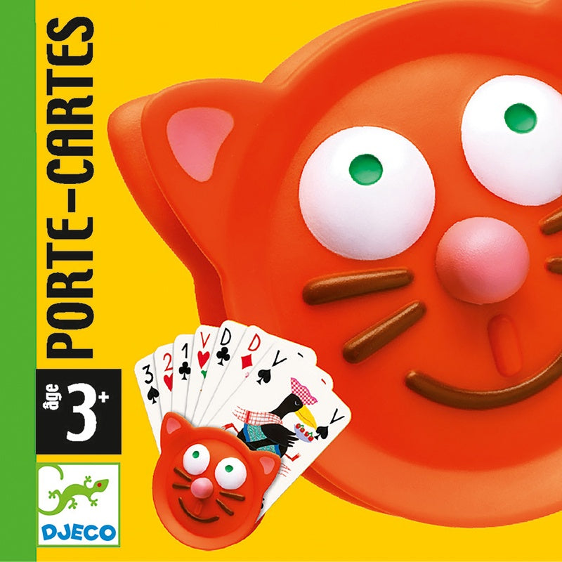 Djeco Cat Card Holder - Cute Animal-Themed Playing Card Organizer for Kids & Adults - Perfect for Game Nights, Travel, and Collectible Card Storage
