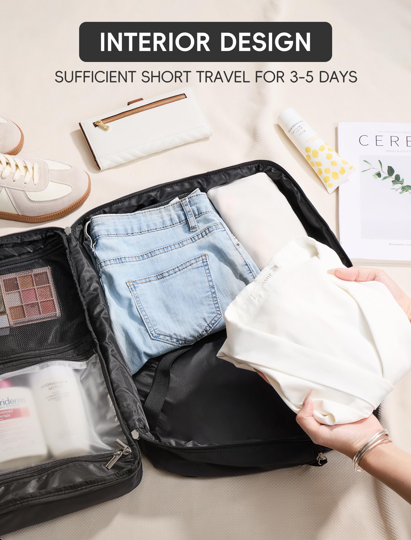 CLUCI Women's Puffer Duffel Bag - Waterproof Business Travel & Weekender Carry On with Shoe Compartment & Laptop Sleeve | Perfect for Overnight Trips, Gym, Work & Weekend Getaways