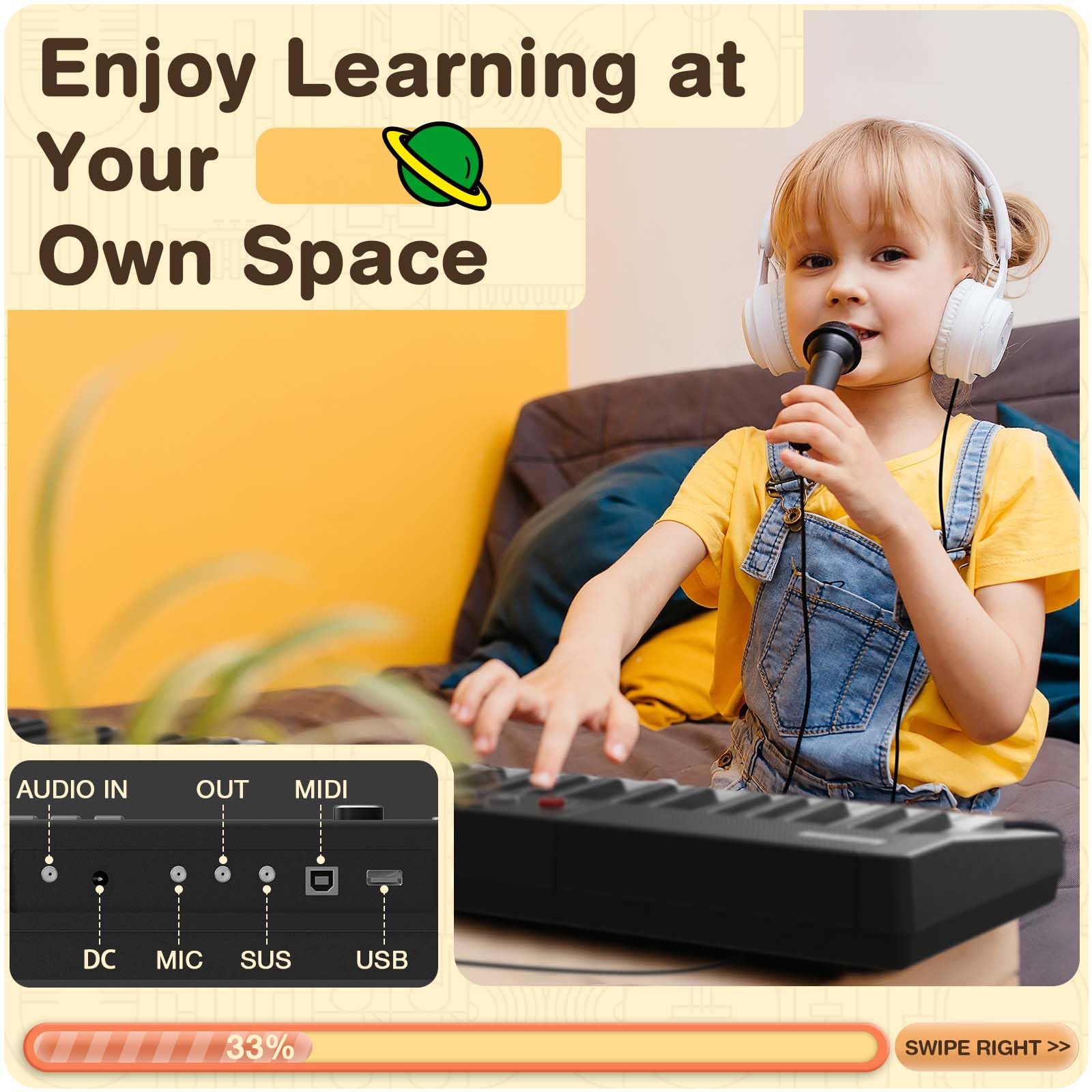 Best Electric Piano Keyboard with Pedal - 61 Key Portable Digital Piano w/ 128 Tones, Bluetooth & MIDI Support - Includes Bench, Stand, Headphones & Stickers - Perfect for Beginners, Home Practice & Live Performances (FPK61)
