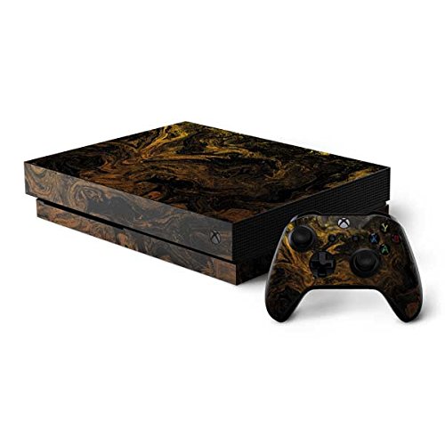 Premium Skinit Decal Gaming Skin for Xbox One X Bundle - Gold & Black Marble Design | Protective Vinyl Cover for Enhanced Grip & Console Protection | Perfect for Gaming Setups, Streamers & Collectors