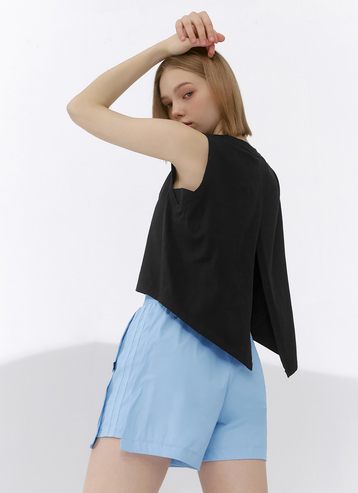 Premium Pima Cotton Back Slit Sleeveless Blouse - Women's Elegant Summer Top for Office, Date Night & Casual Outings
