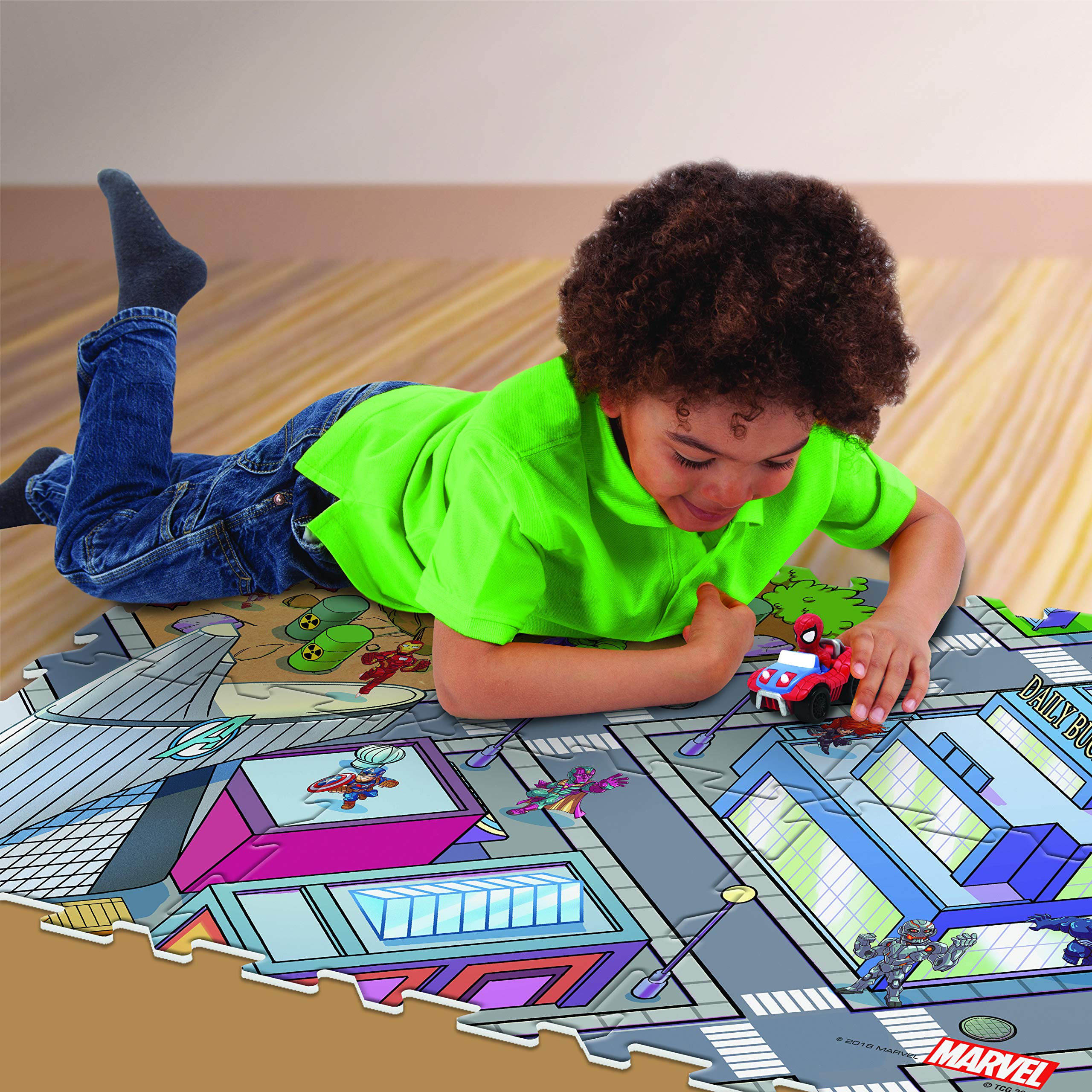 Marvel TCG Playmat - 6-Piece Tile Mega Game Mat for Trading Card Games | Perfect for MTG, Yu-Gi-Oh!, and Pokemon Battles | Durable & Non-Slip Surface