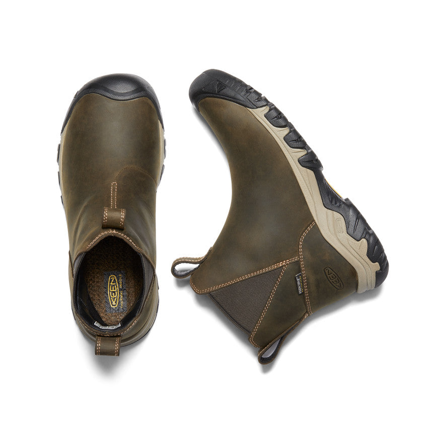 Waterproof Chelsea Boots for Women - Olive/Timberwolf | Slip-Resistant Winter & Rain Boots for Outdoor, Work & Casual Wear
