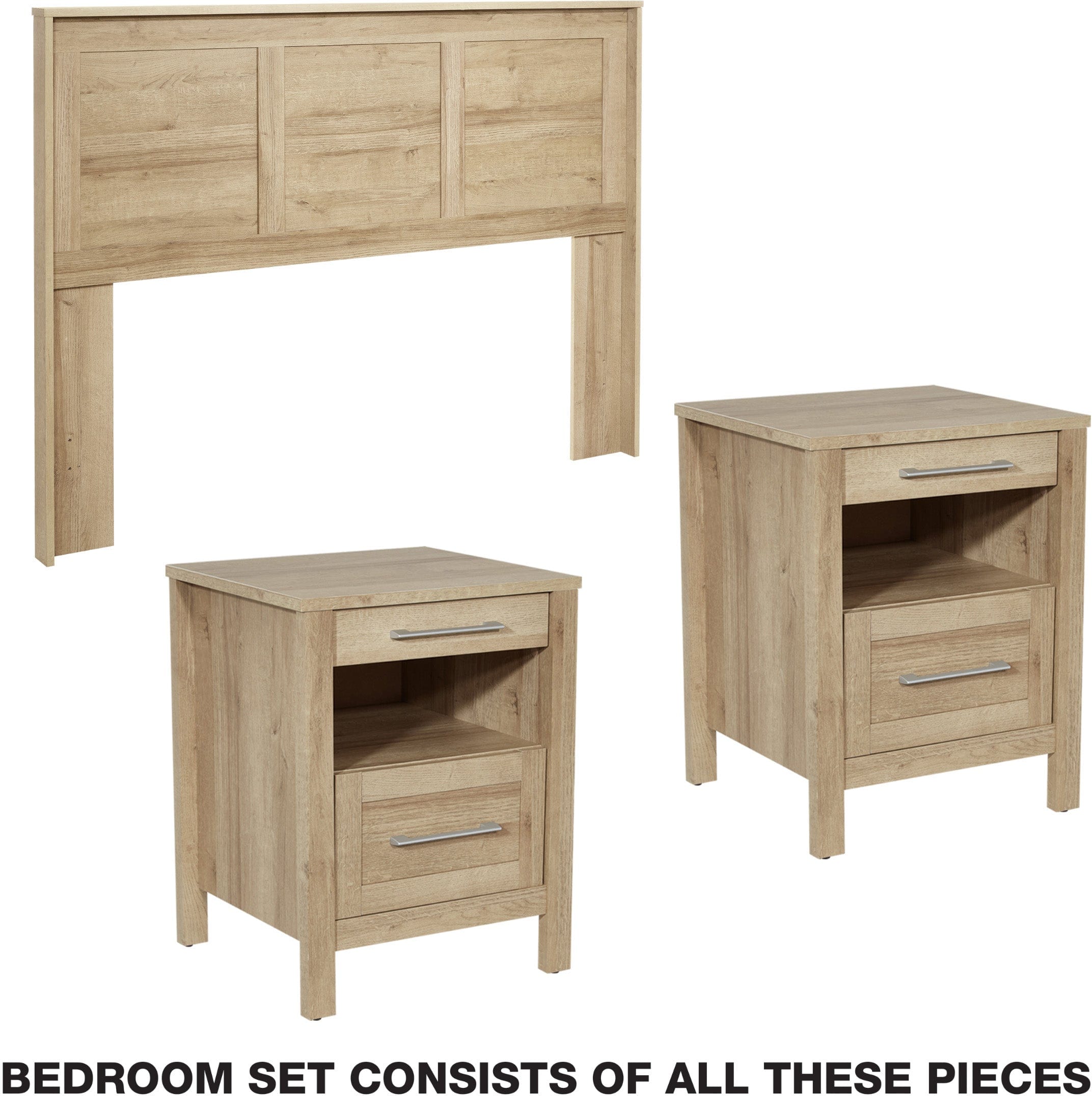 Office Star Stonebrook 3-Piece Bedroom Set [SK105P] - Queen Size Bed Frame, Nightstand & Dresser - Perfect for Master Bedroom or Guest Room