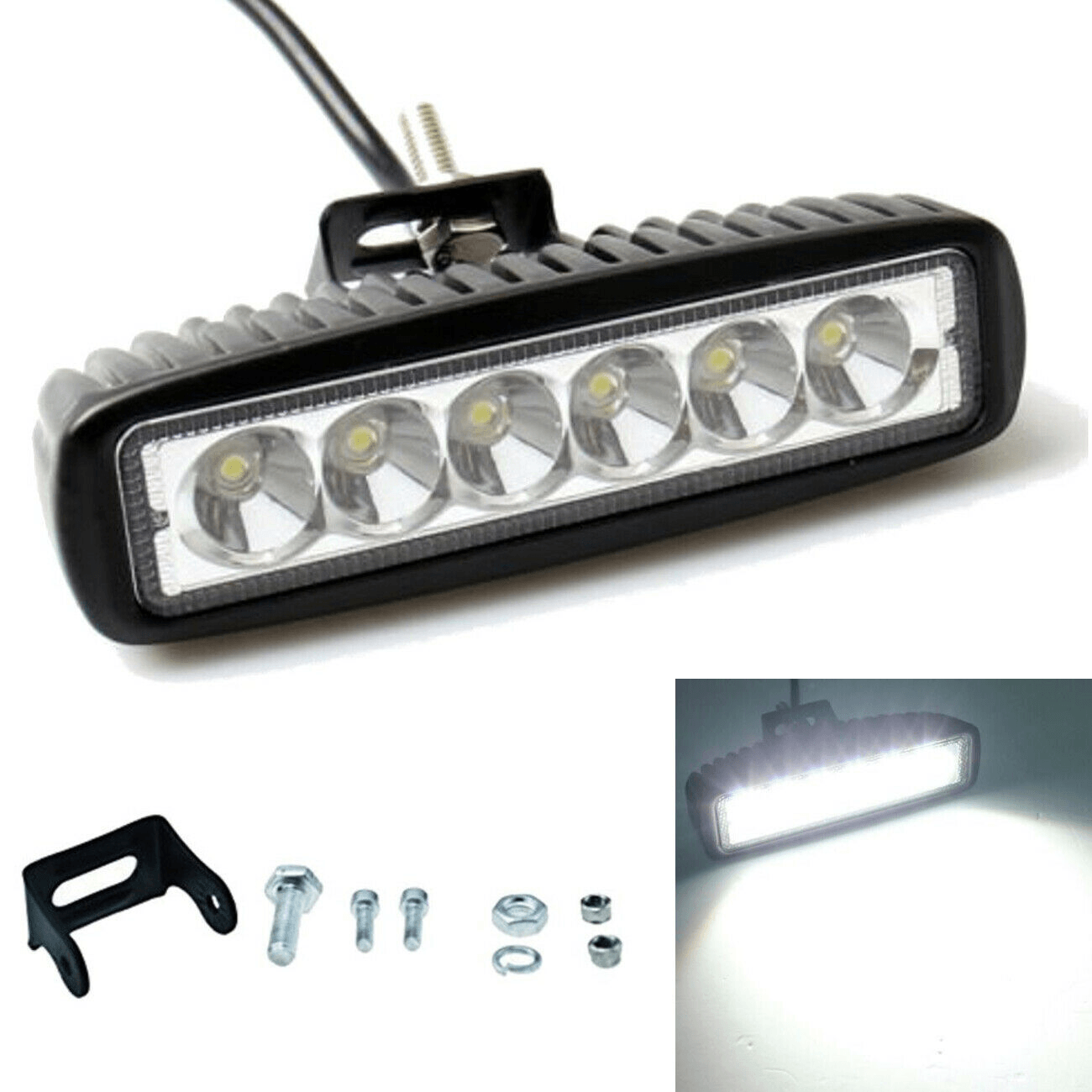Eagle Lights Elite Series 6 LED Light Bar for Harley Davidson Softail & Dyna - 2500 Lumens Flood Beam - Off-Road, Night Riding & Adventure Motorcycle Lighting