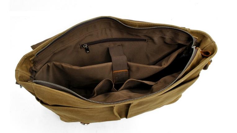 Durable Canvas Laptop Messenger Bag - Water-Resistant Shoulder Handbag for Men & Women - Perfect for Work, Travel & College Commute