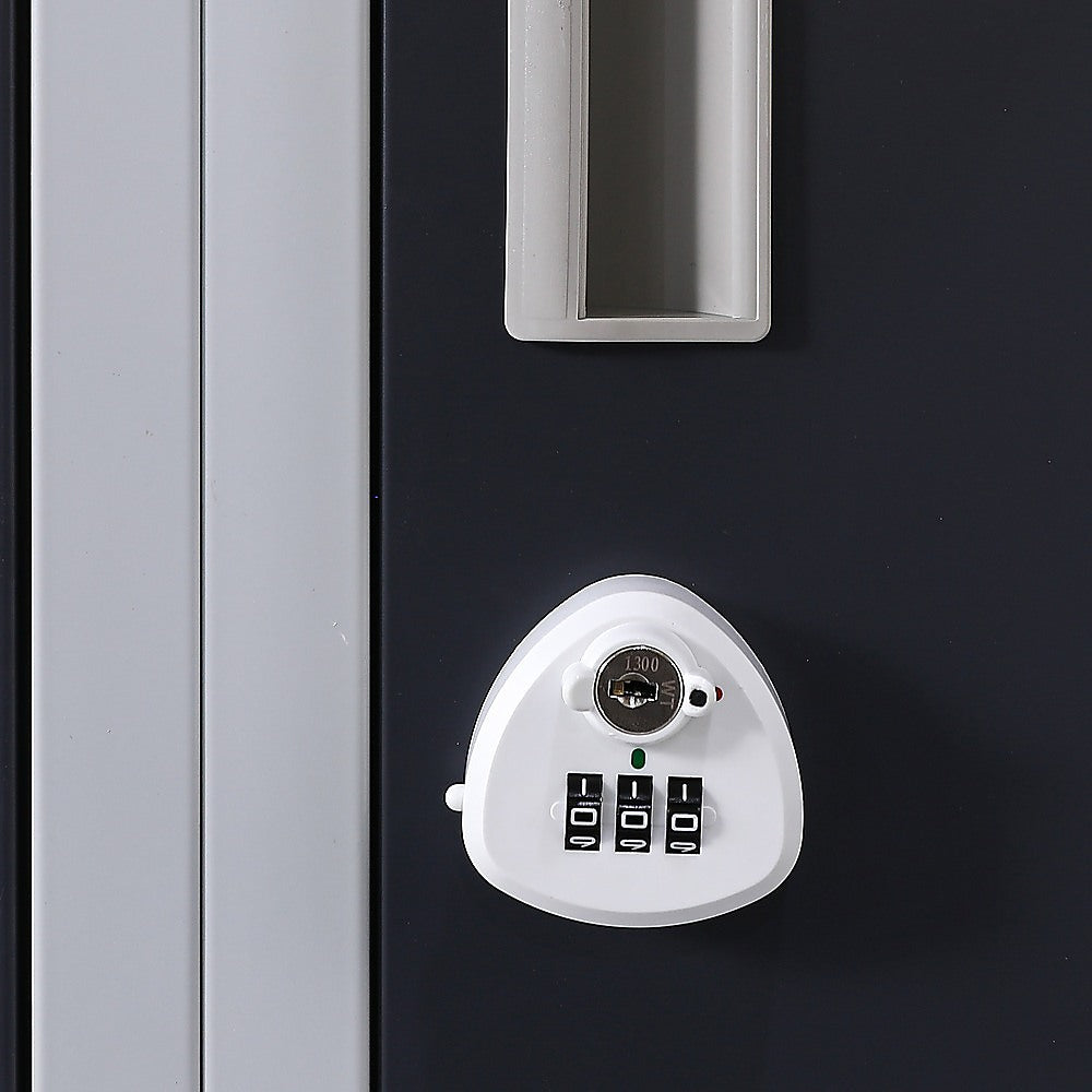 12-Door Locker with 3-Digit Combination Lock for Secure Storage - Perfect for Office, Gym, Shed, School & Home Organization