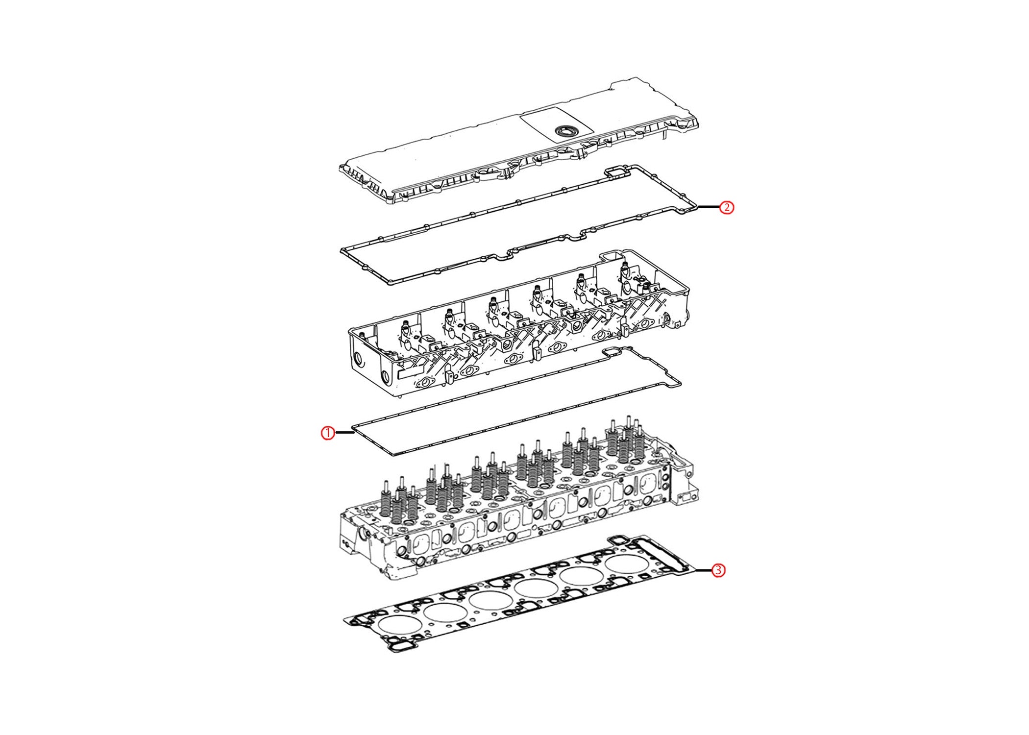 DD15 Cylinder Head Valve Cover Gasket Kit (A4720161320) - Compatible with Freightliner & Western Star Trucks - Perfect for Engine Repair & Maintenance