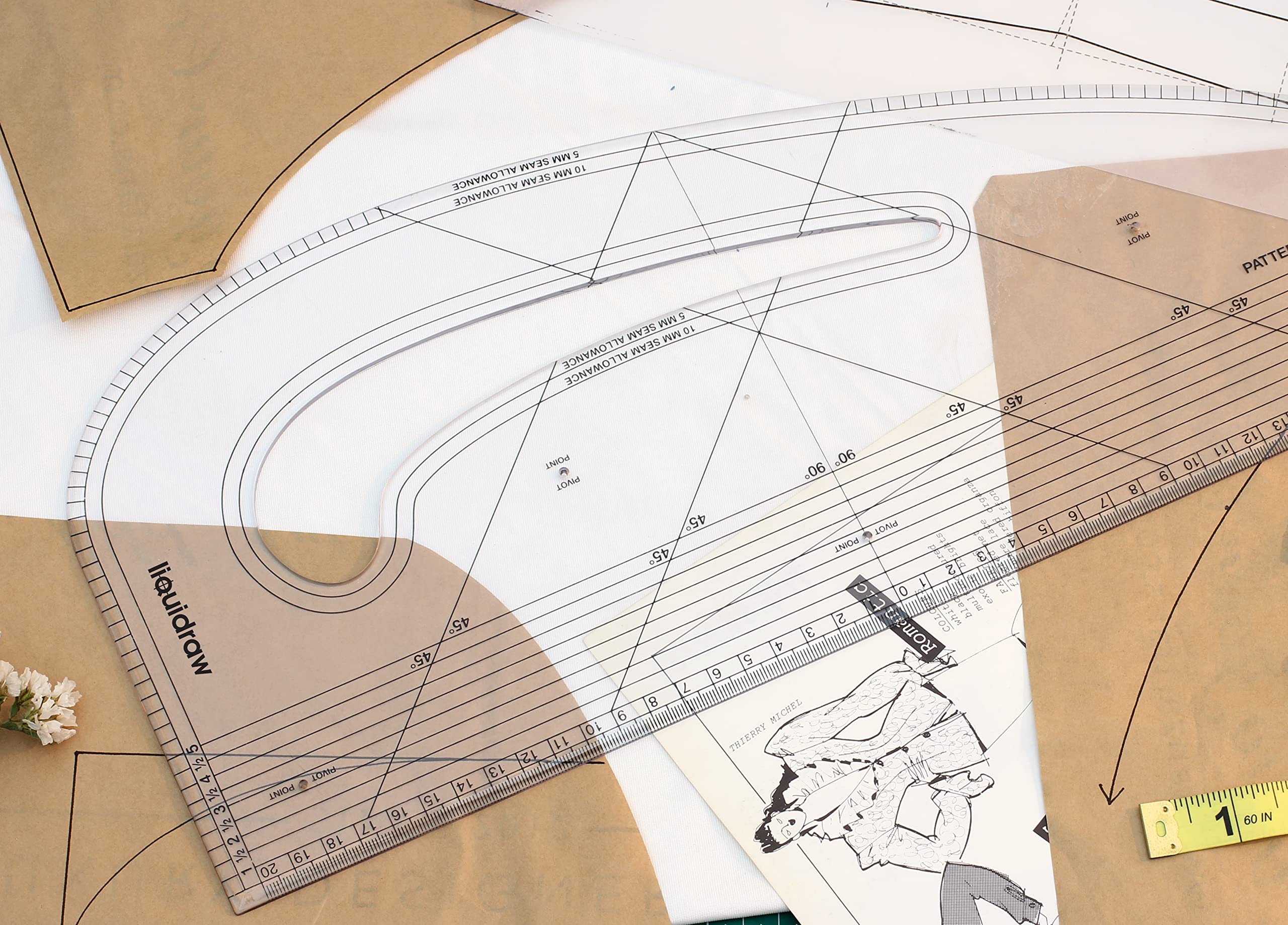 Pattern Maker Metric Ruler for Sewing & Quilting - Perfect for DIY Crafts, Fabric Marking & Tailoring Projects
