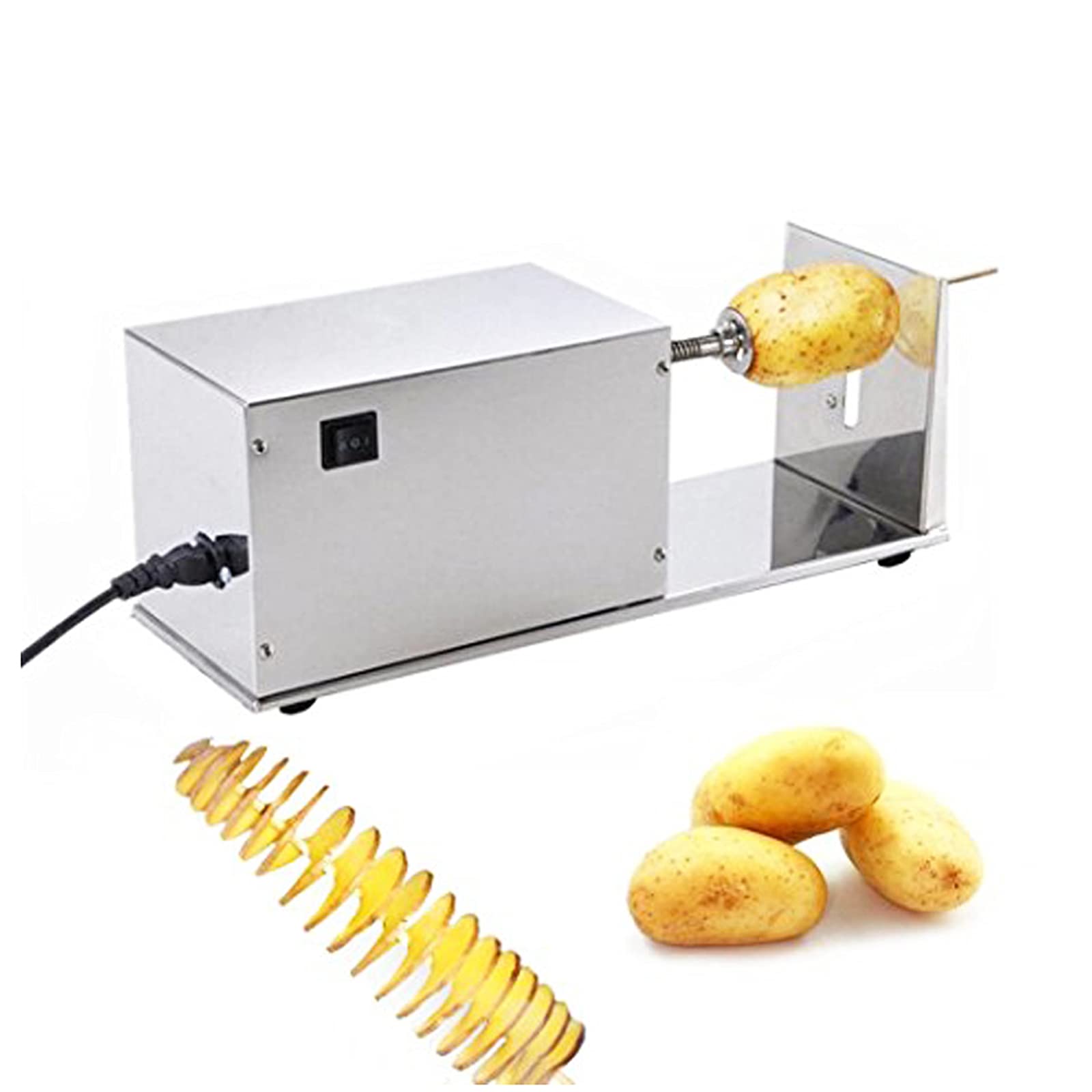 INTSUPERMAI Electric Potato Slicer Machine - Spiral & Tornado Potato Cutter for Twisted Fries, 110V | Perfect for Home Cooking, Parties, and Restaurant Food Prep