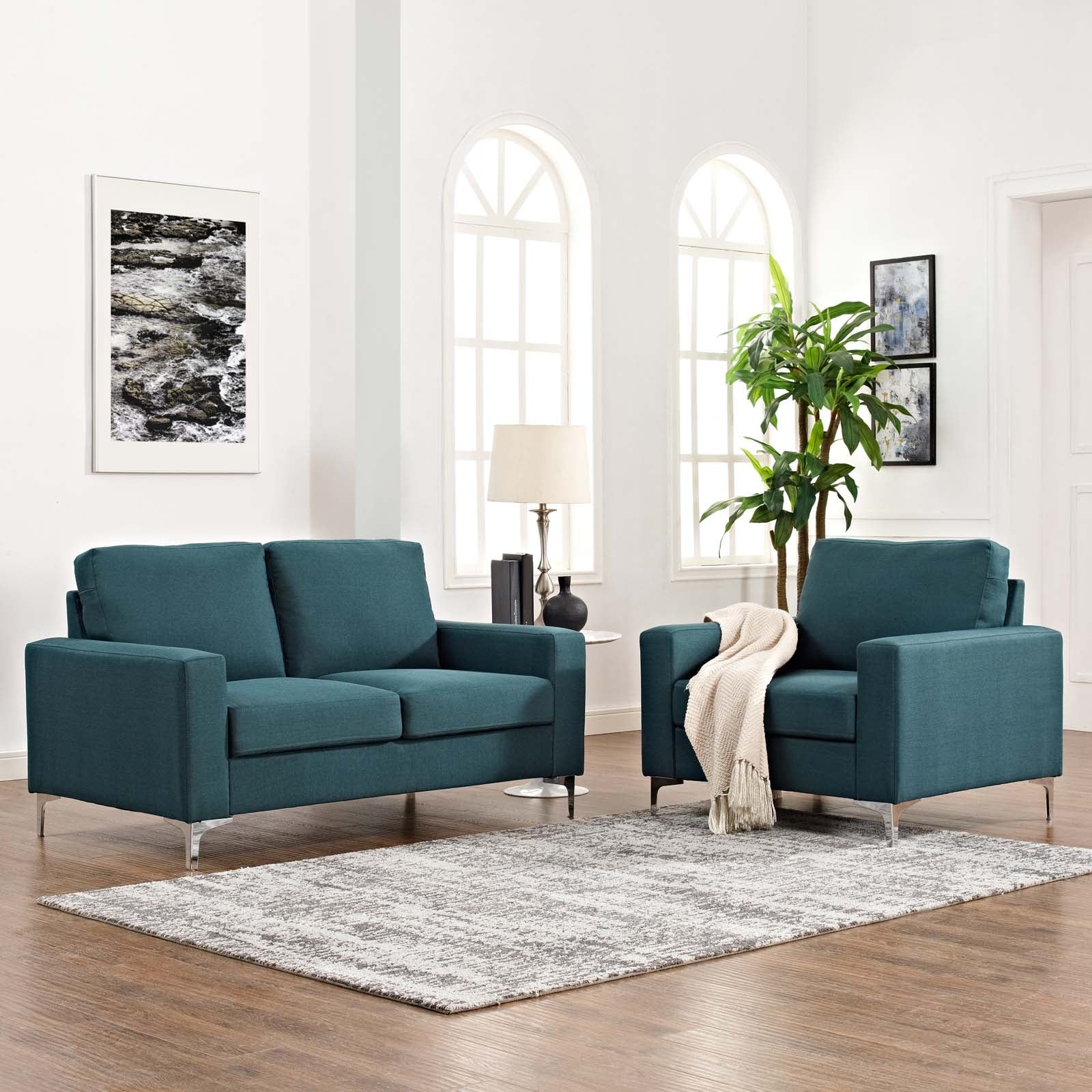 Allure 2-Piece Sofa and Armchair Set - Modern Living Room Furniture for Small Spaces | Perfect for Apartments, Condos & Cozy Homes