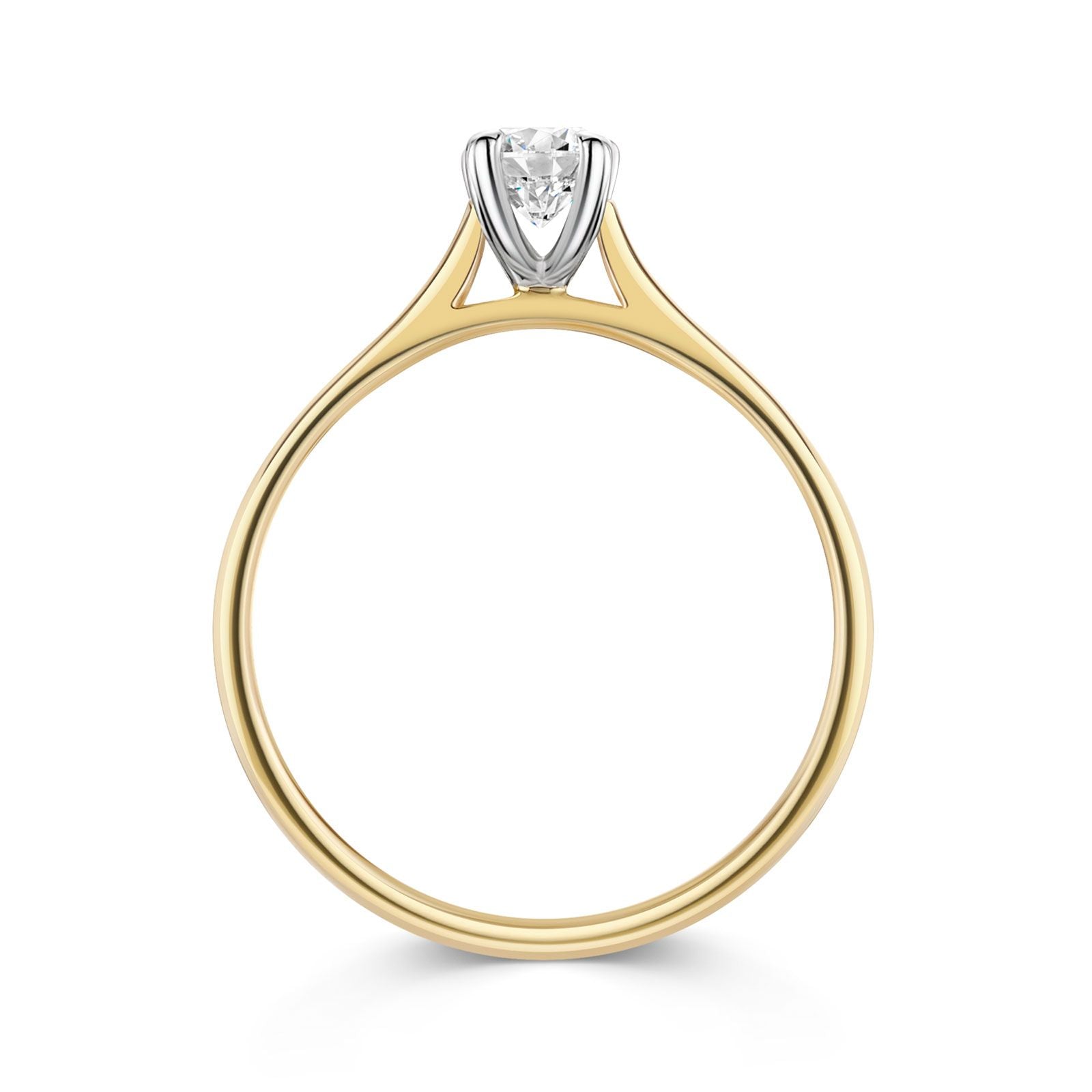 18ct Yellow Gold & Platinum 0.40ct E/F SI Brilliant Cut Solitaire Diamond Ring - Perfect for Engagement, Wedding & Anniversary Gifts