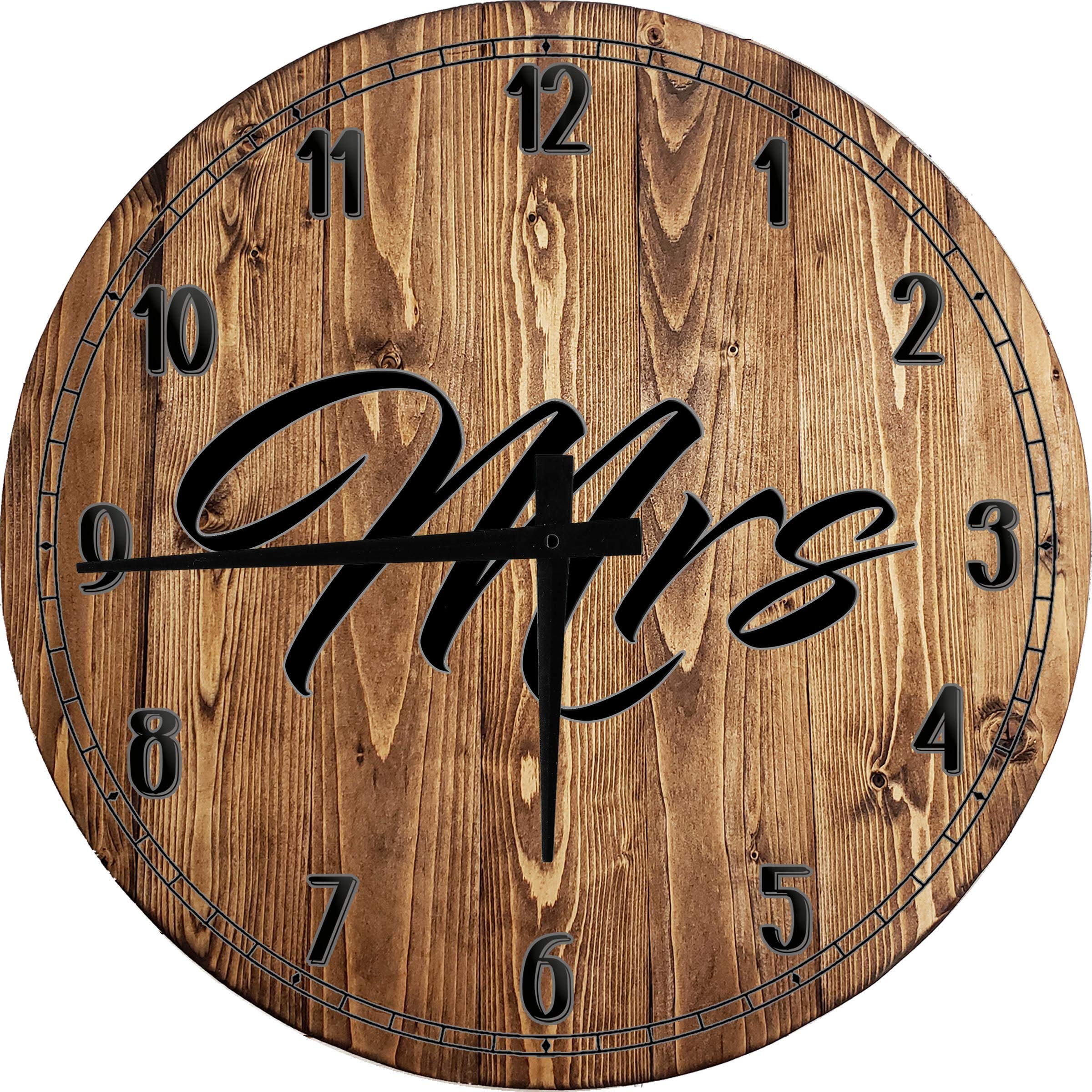 Mrs Marriage Wife Bride Groom Wedding Large Round Wall Clock Decor 24 Inch Battery Operated - Perfect for Home, Office, and Event Venue Décor