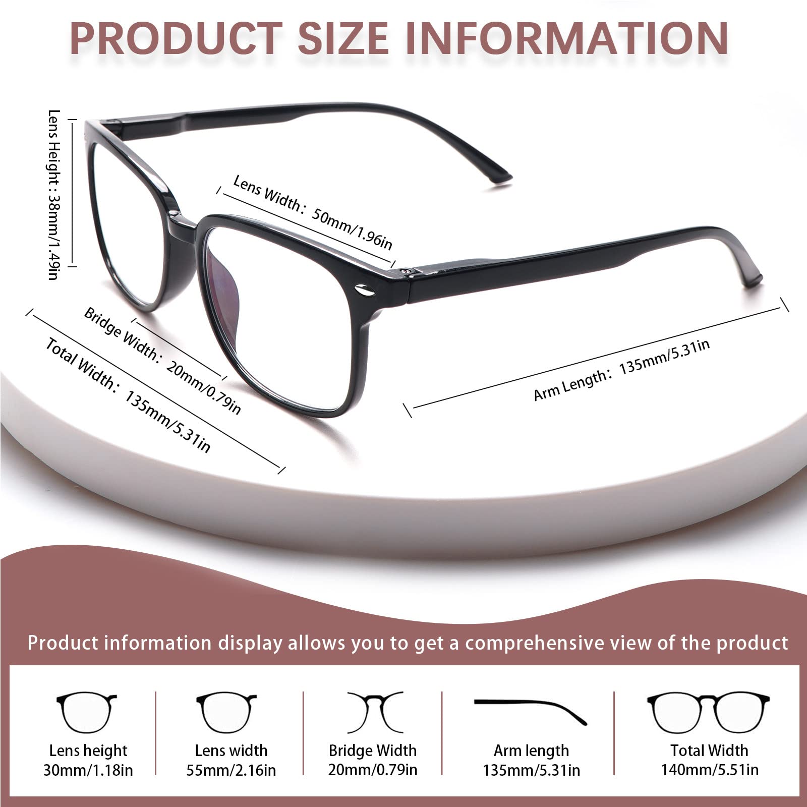 Anti Blue Light Reading Glasses for Women & Men - Progressive Multifocal Lens, Stylish Eyeglass Frames for Computer Work, Gaming & Digital Eye Strain Relief