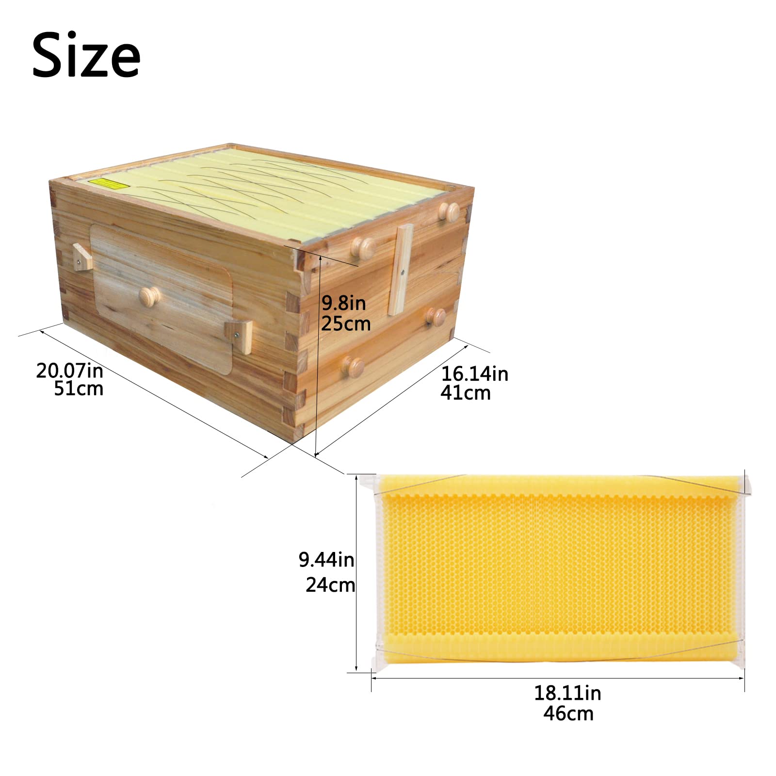 Golden Palace Auto Super Box - 7pcs Auto Super Frames Beekeeping Supplies | Premium Honey Super for Beehive | Perfect for Backyard Beekeepers & Honey Production