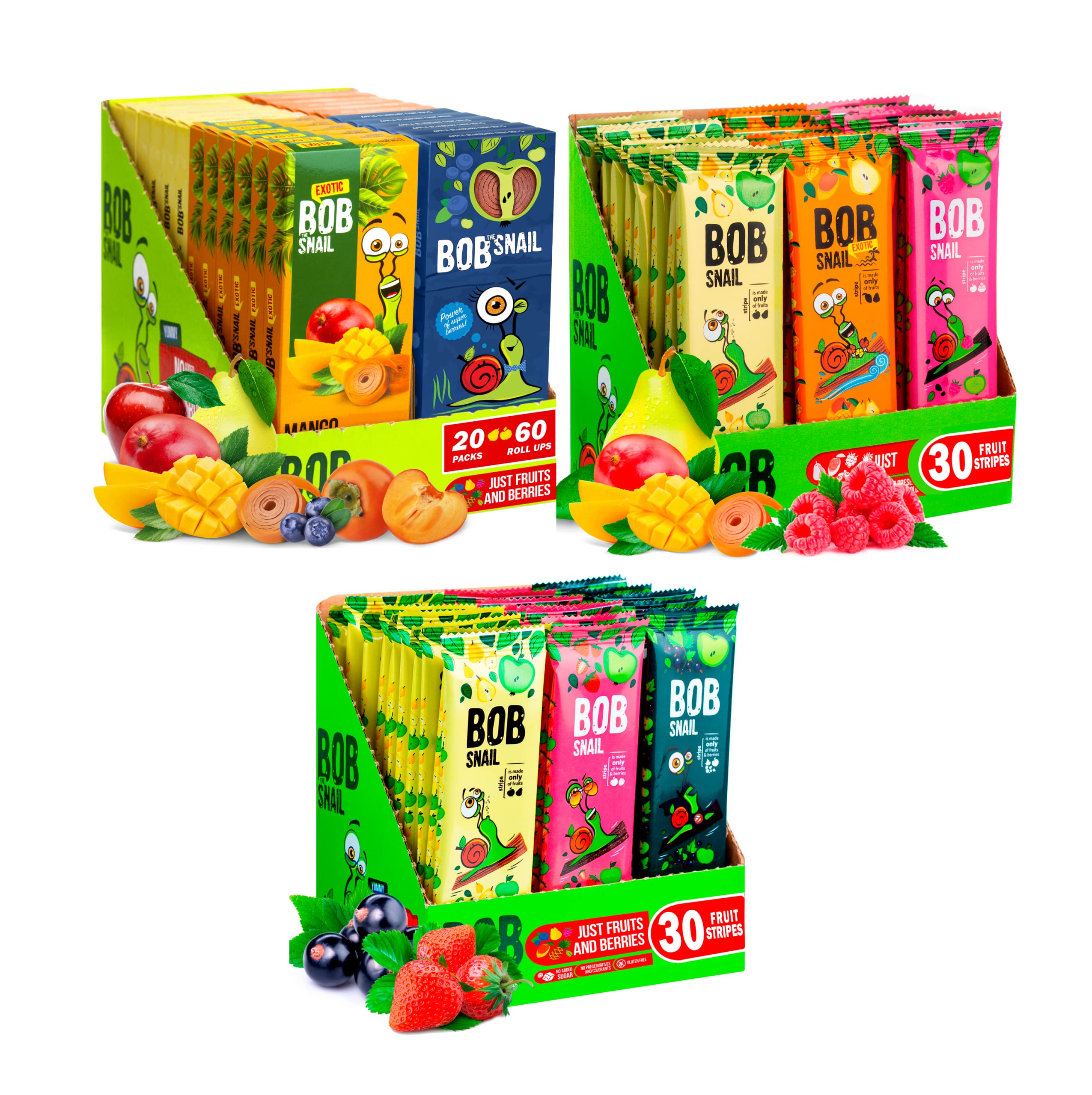 Healthy Fruit Snacks for Adults & Kids - BOB SNAIL Natural Dried Fruit Bites | Perfect for Lunchboxes, Office Snacks & On-the-Go Energy Boost