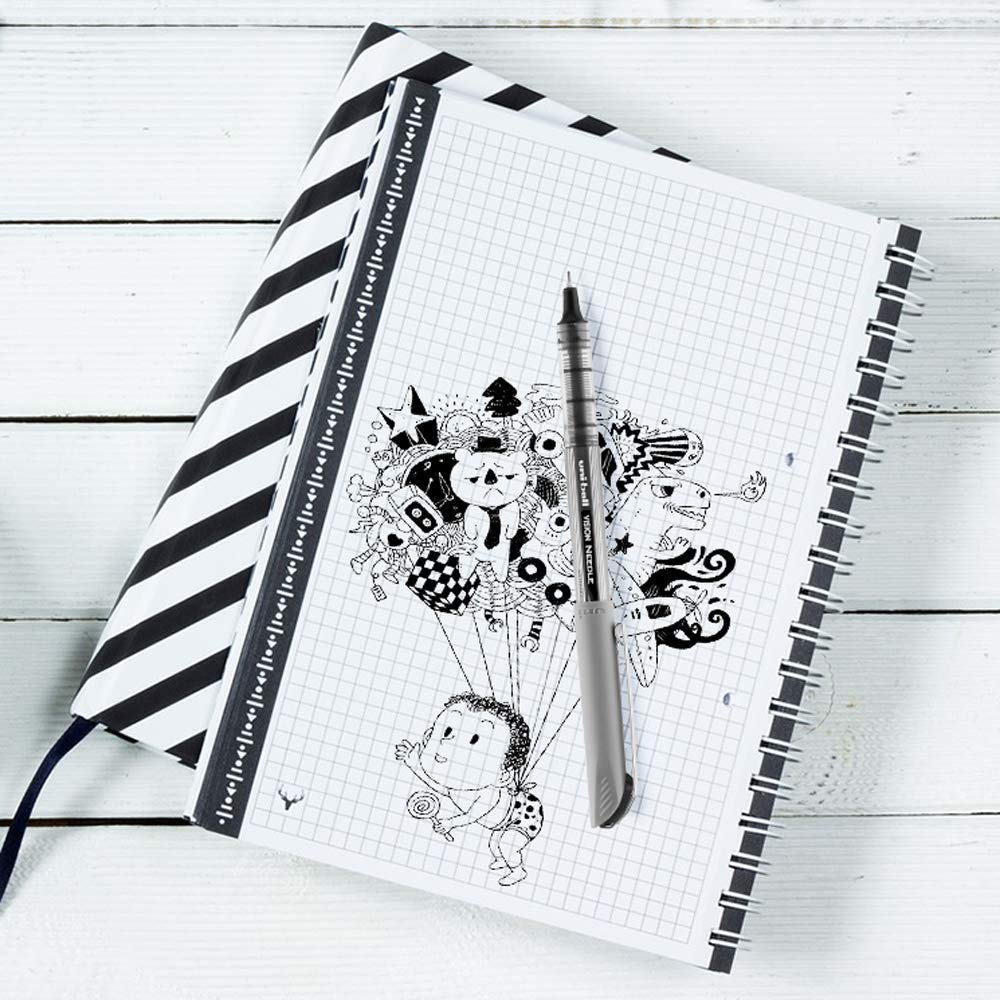 Sanford Rollerball Pen with Soft Grip & Needle Tip - 0.5mm Fine Point Black Ink (SAN1734918) - Perfect for Office Work, Note Taking & Smooth Writing