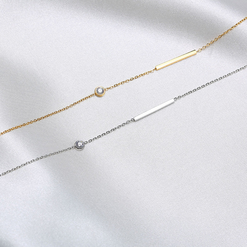 Elegant Cross and Bar Pendant Necklace for Women - Stainless Steel Chain Jewelry Gift for Christmas, Birthday & Everyday Wear | NC782