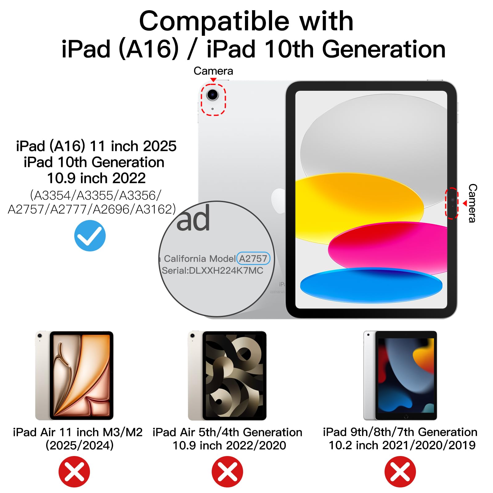JETech Clear Shockproof iPad Case for 11th/10th Gen iPad (2025/2022 Model A16) - Slim Transparent Stand Cover with Pencil Holder & Auto Wake/Sleep (Silver) - Perfect for Work, School & Travel Protection