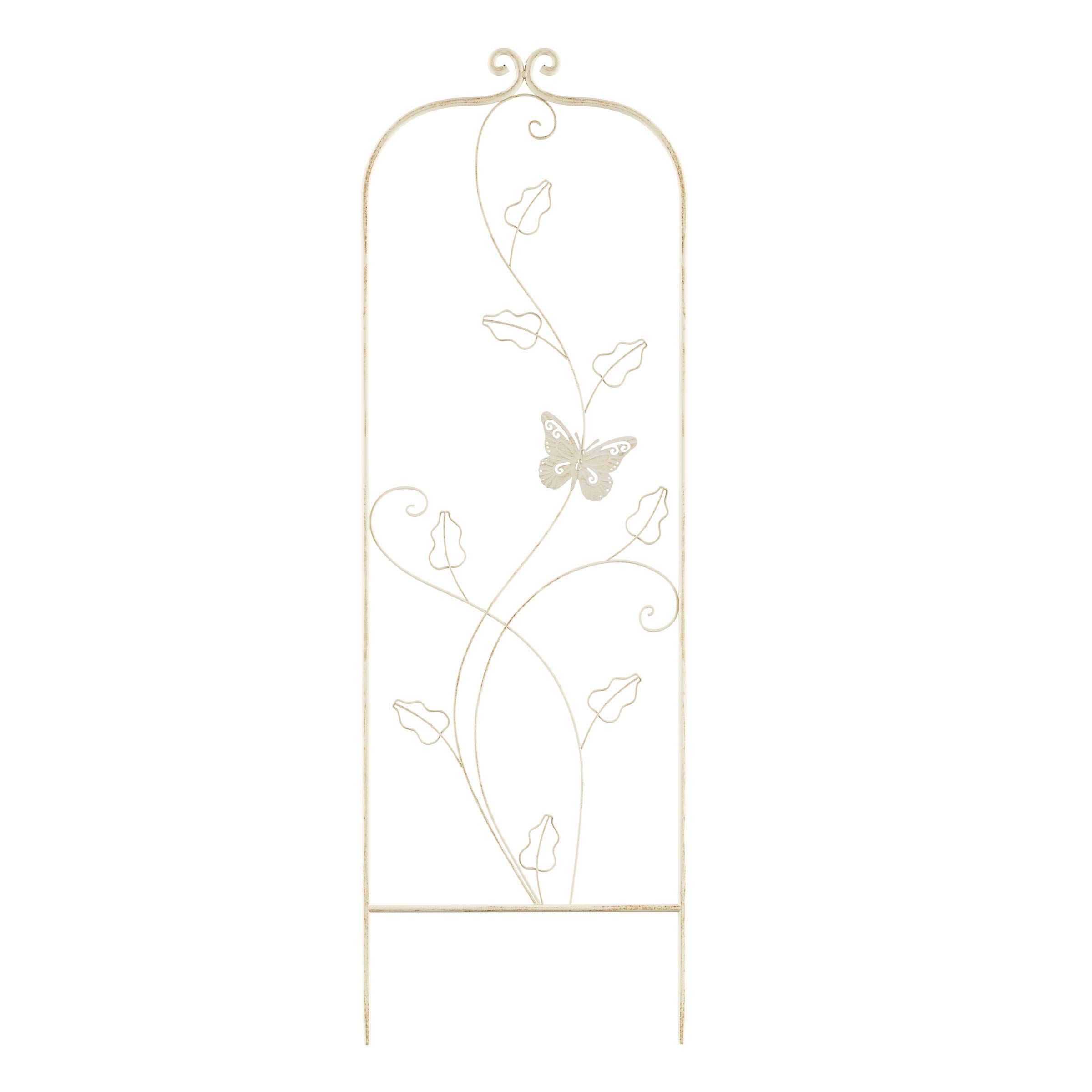 Pure Garden 50-LG5083 46-Inch Antique White Metal Trellis for Climbing Plants - Perfect for Roses, Vines & Outdoor Garden Decor