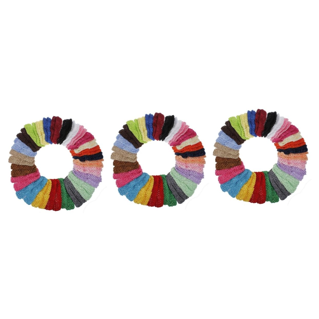 VICASKY 150 Pcs Crochet Hair Bands for Girls - Soft Knit Elastic Headbands for Women & Teens - Perfect for School, Sports, and Everyday Styling