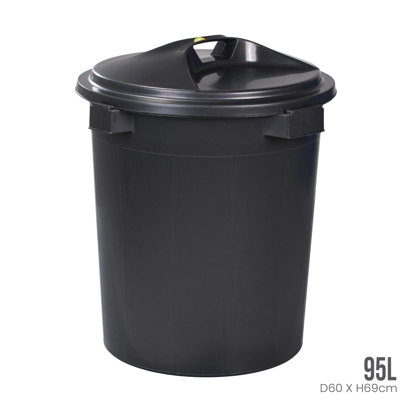 20 Gallon Black Lucky Pail with Lid - Heavy Duty Plastic Trash Can for Home, Office, and Outdoor Use (Model 515B)
