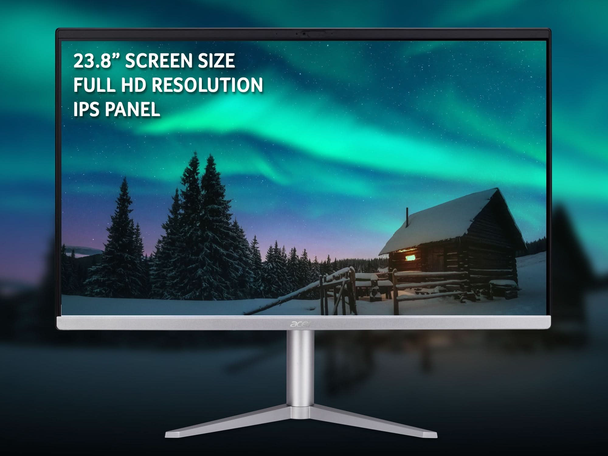 Acer Aspire C24 1300 All-in-One Desktop PC - AMD Ryzen 5 7520U, 8GB RAM, 512GB SSD, 23.8