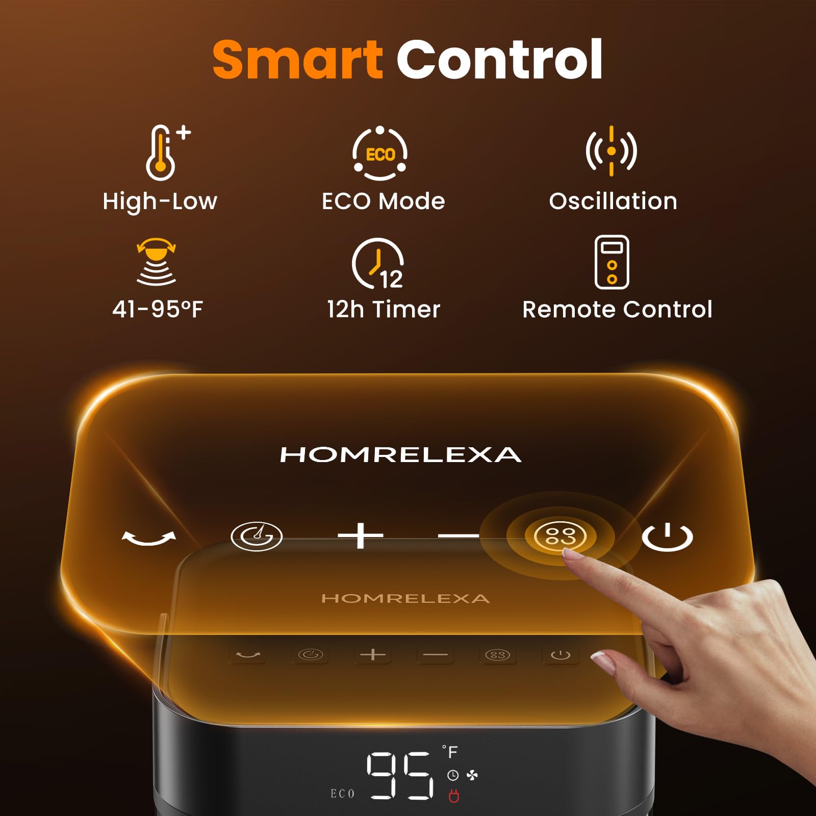Portable Electric Space Heater with Fast Heating PTC Ceramic Technology - Adjustable Thermostat & Remote Control for Office, Bedroom, Home Use - Compact Desk Heater for Indoor Spaces (Black) | Perfect for Winter Warmth & Energy-Efficient Heating