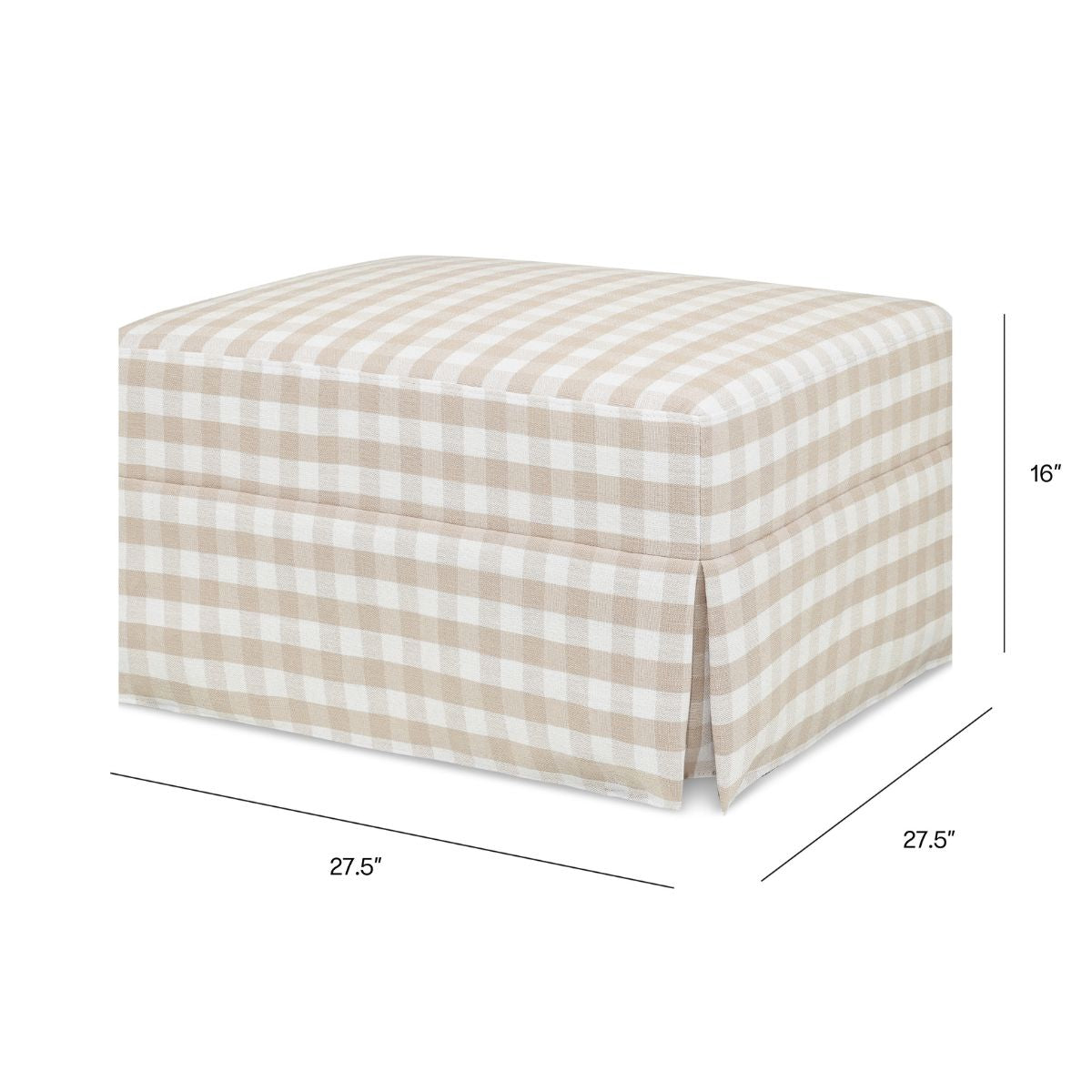 Crawford Gliding Ottoman with Storage - Soft Upholstered Bench for Living Room, Bedroom, Nursery - Comfortable Footrest & Extra Seating for Home Decor
