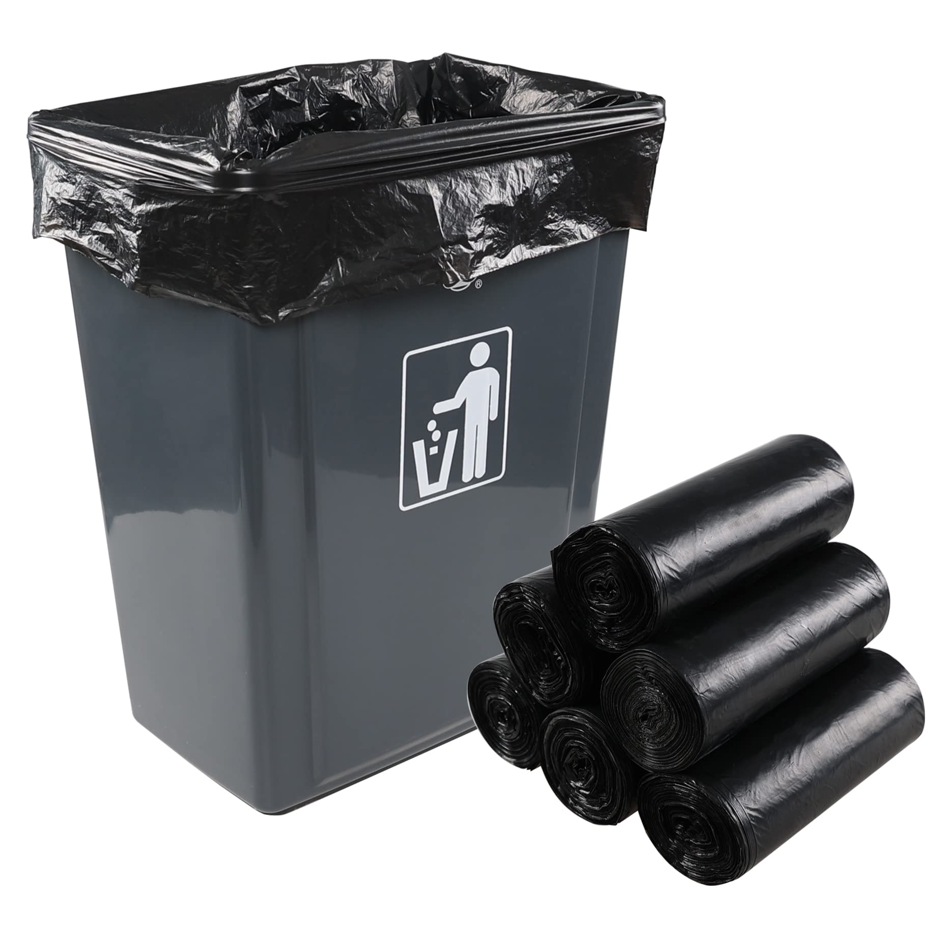 13 Gallon Black Trash Bags - Heavy Duty Tall Kitchen Garbage Bags (6 Rolls, 150 Count) | Perfect for Home, Office & Outdoor Waste Disposal